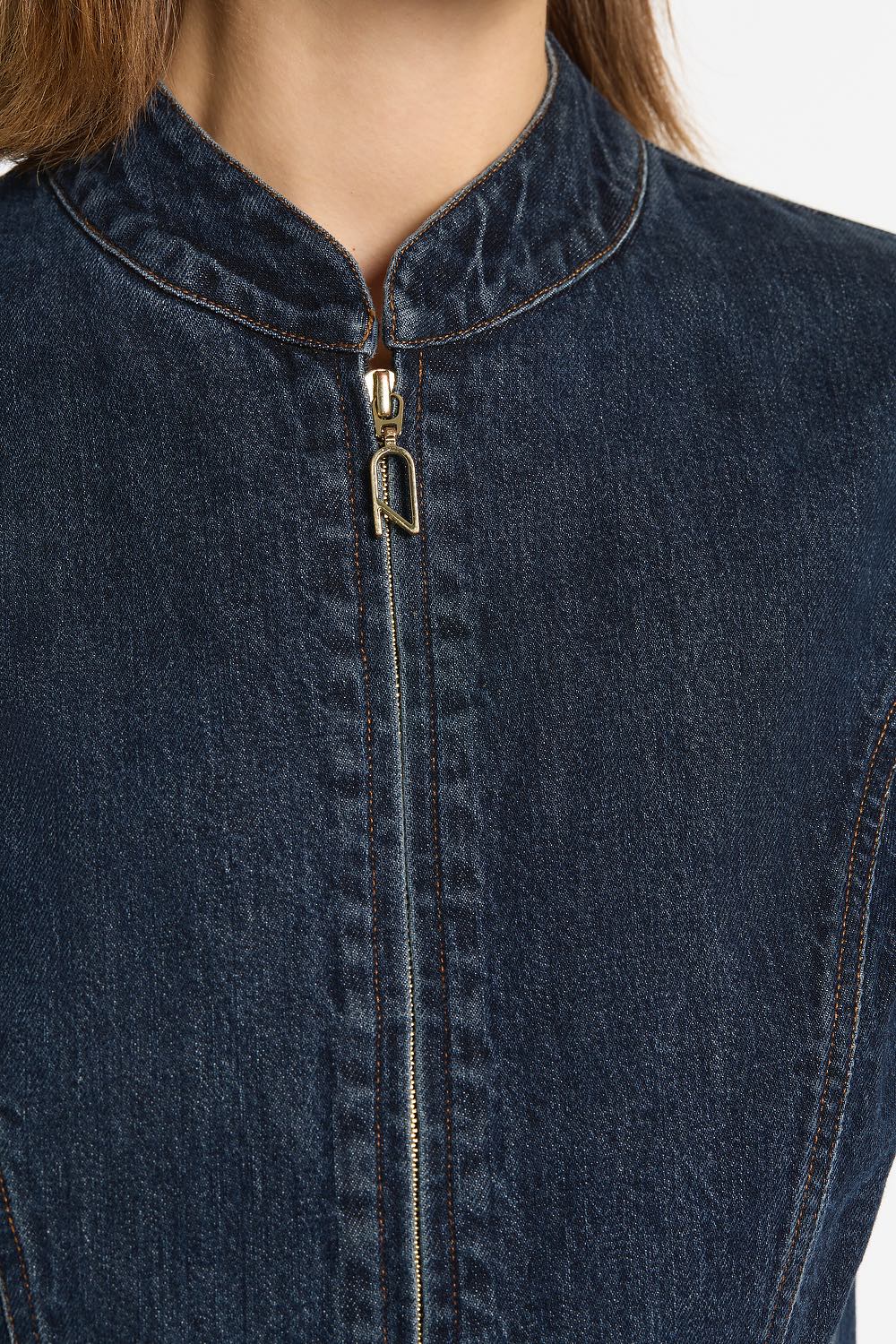 DARK INDIGO FITTED DENIM JACKET - Image 4