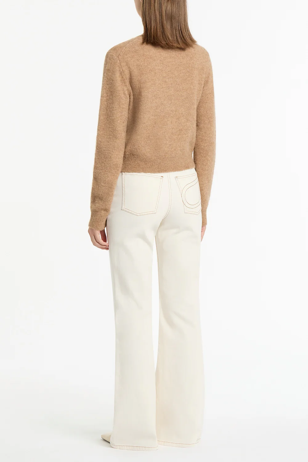 ECRU BOOTLEG DENIM JEANS - Image 3