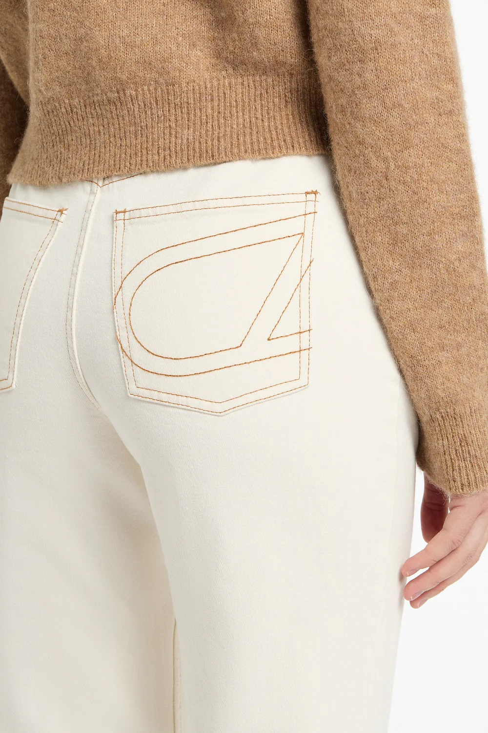 ECRU BOOTLEG DENIM JEANS - Image 4