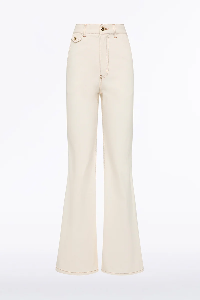ECRU BOOTLEG DENIM JEANS - Image 5
