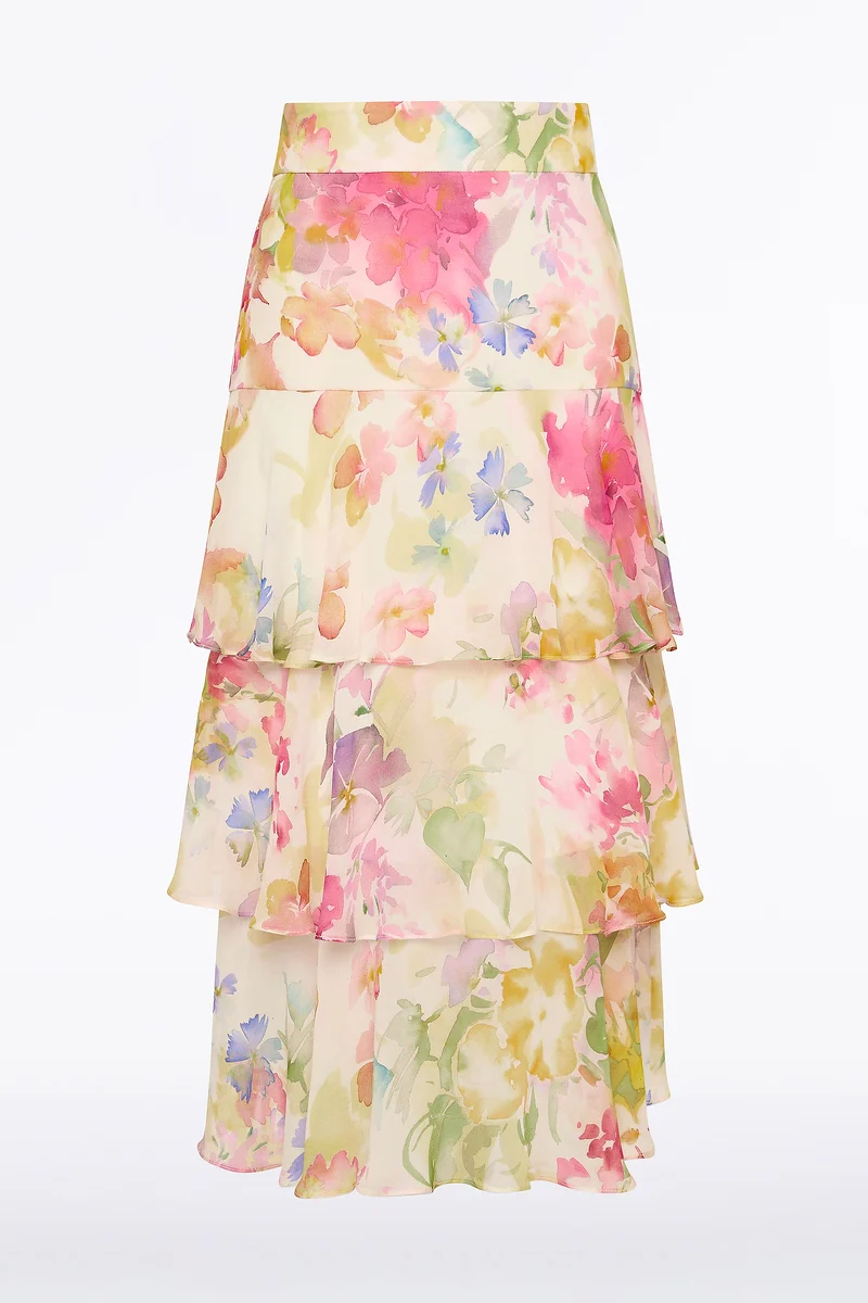 ETHEREA BLOOM TIERED RUFFLE SKIRT - Image 5