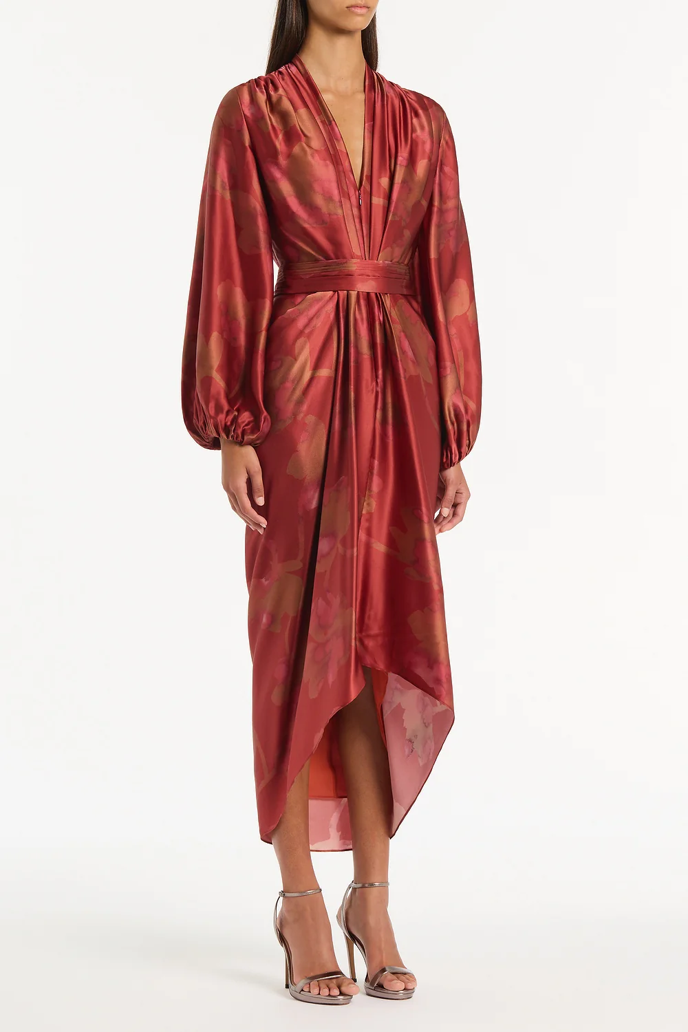 GRANDIFLORA SILK WATERFALL DRESS - Image 2