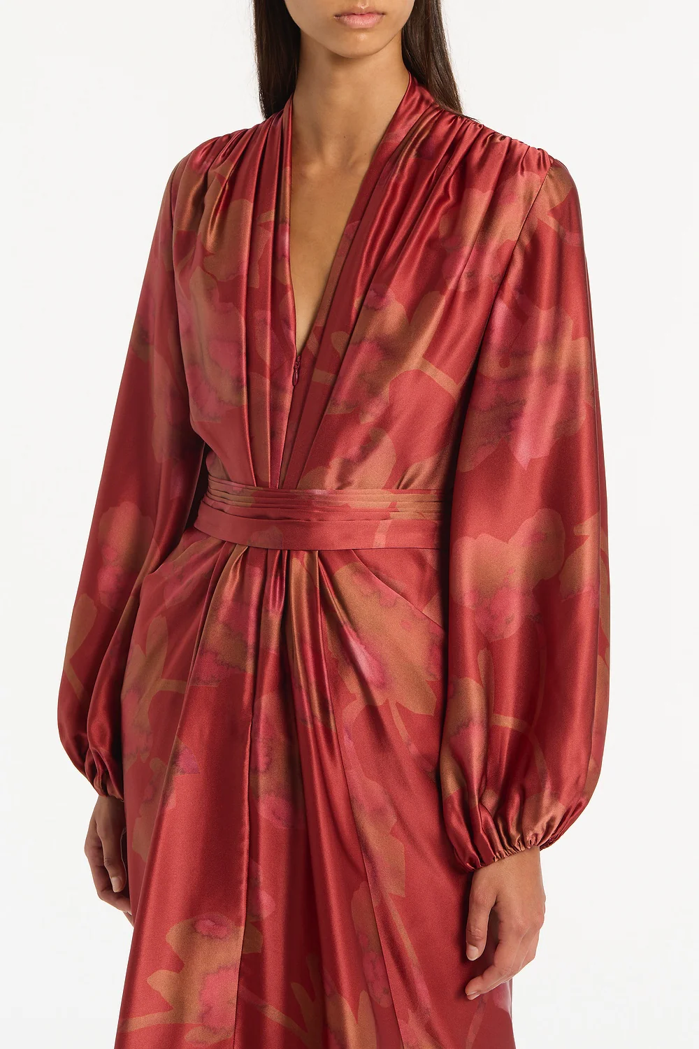 GRANDIFLORA SILK WATERFALL DRESS - Image 3