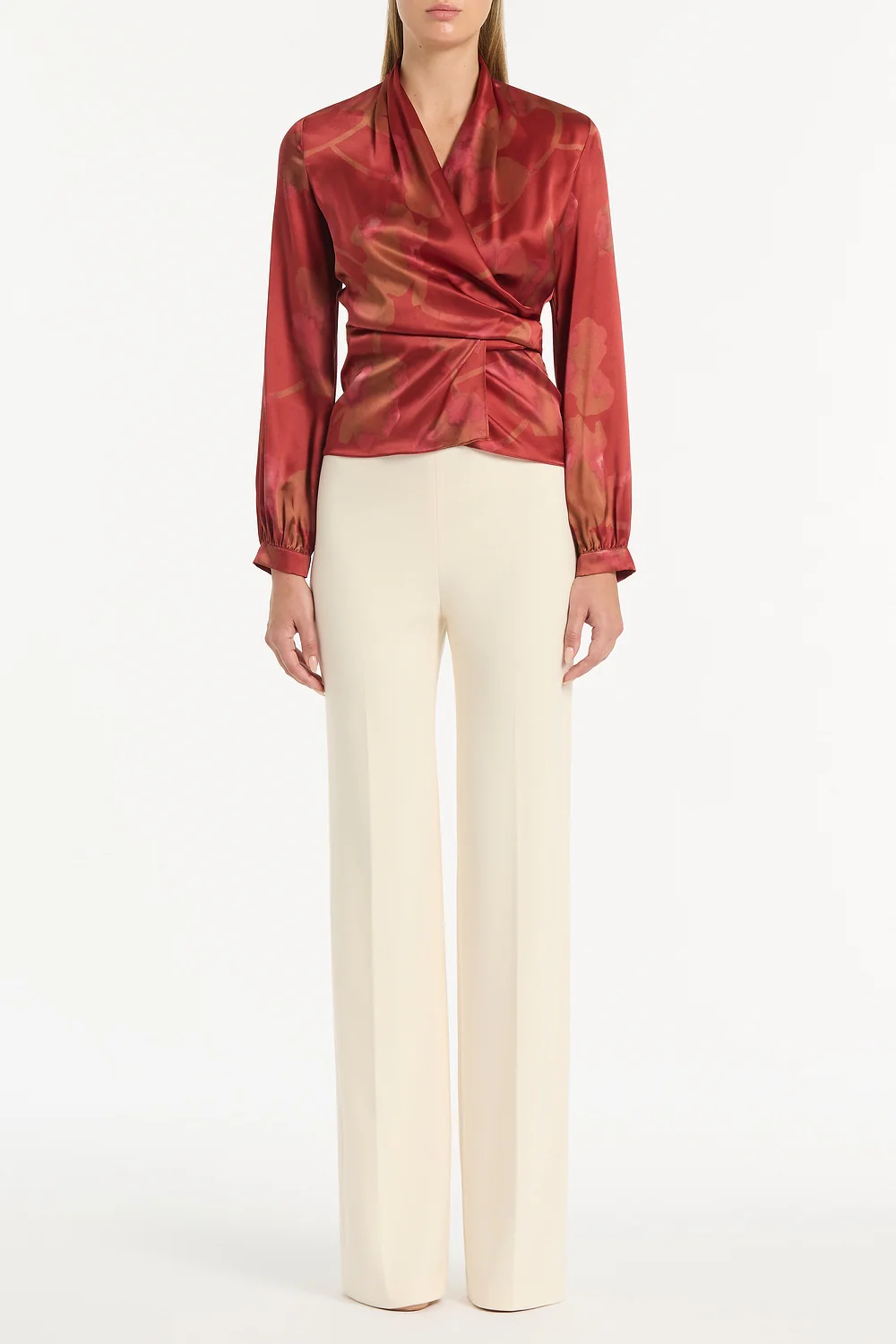 GRANDIFLORA SILK WRAP TOP