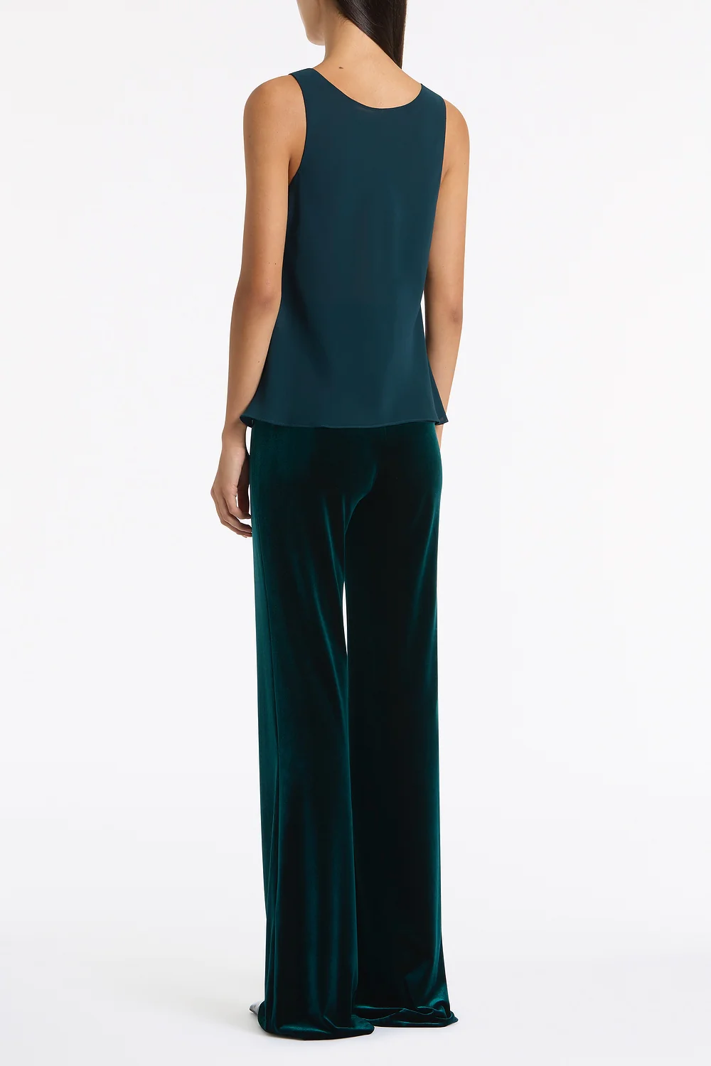 HUNTER GREEN GEORGETTE SCOOP CAMI - Image 3