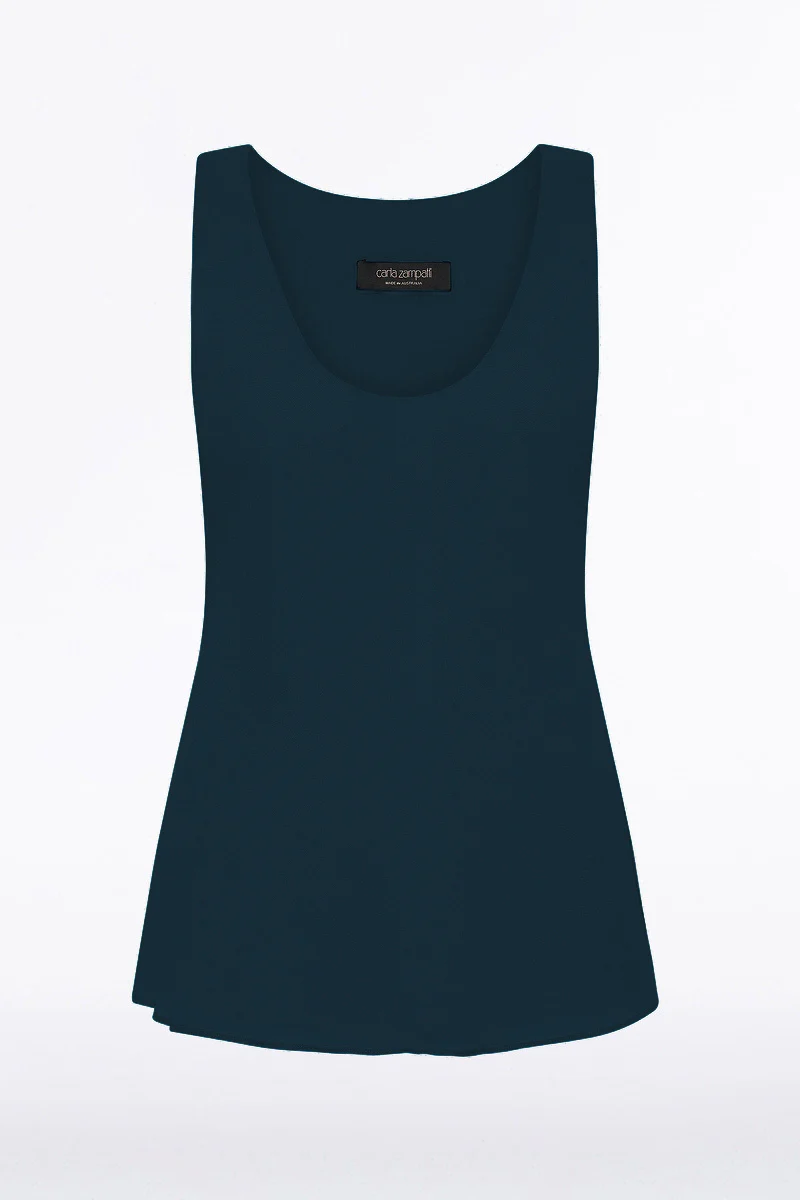 HUNTER GREEN GEORGETTE SCOOP CAMI - Image 4