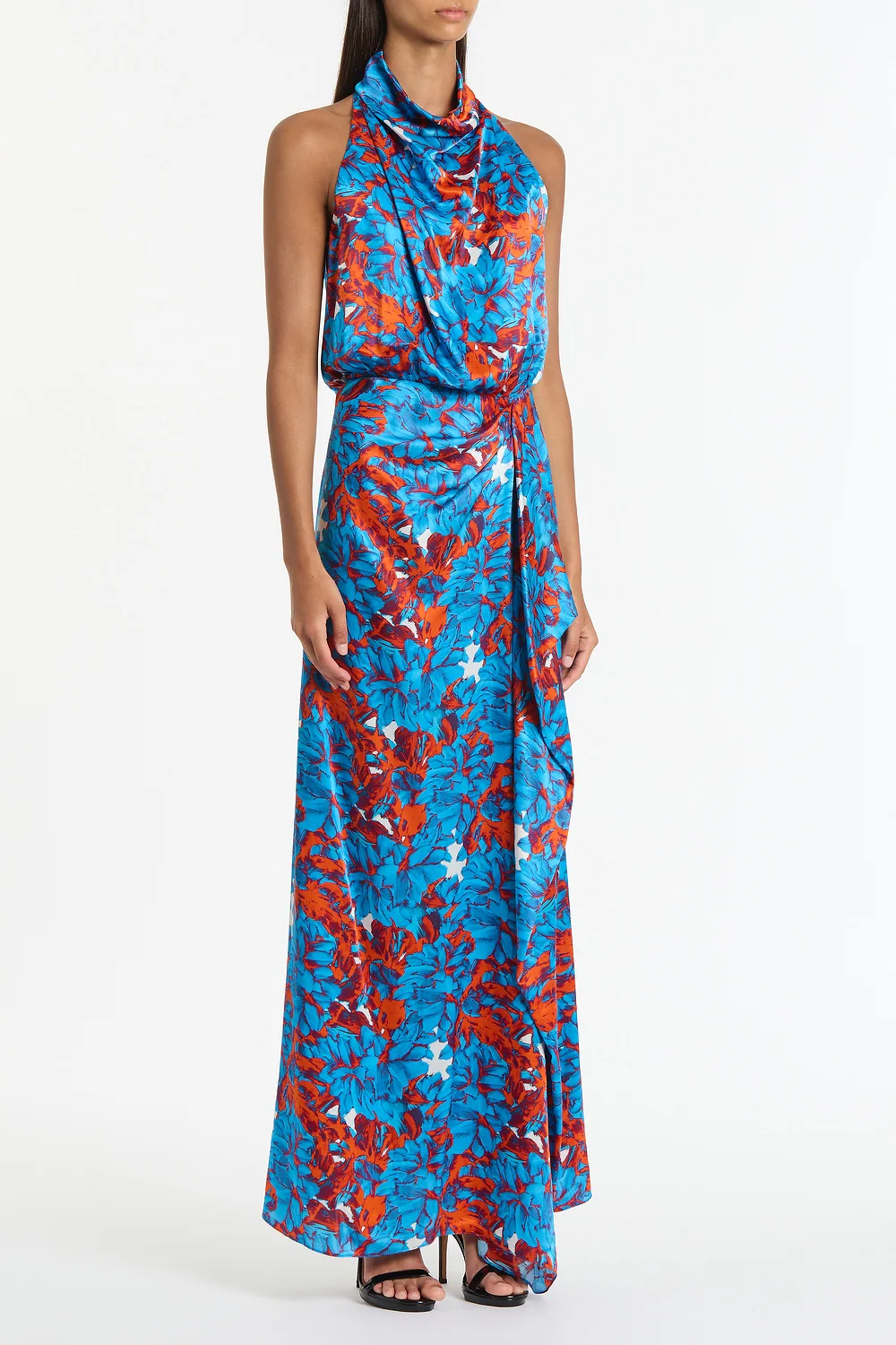 IMPASTO PRINT SILK CASCADE DRESS - Image 3