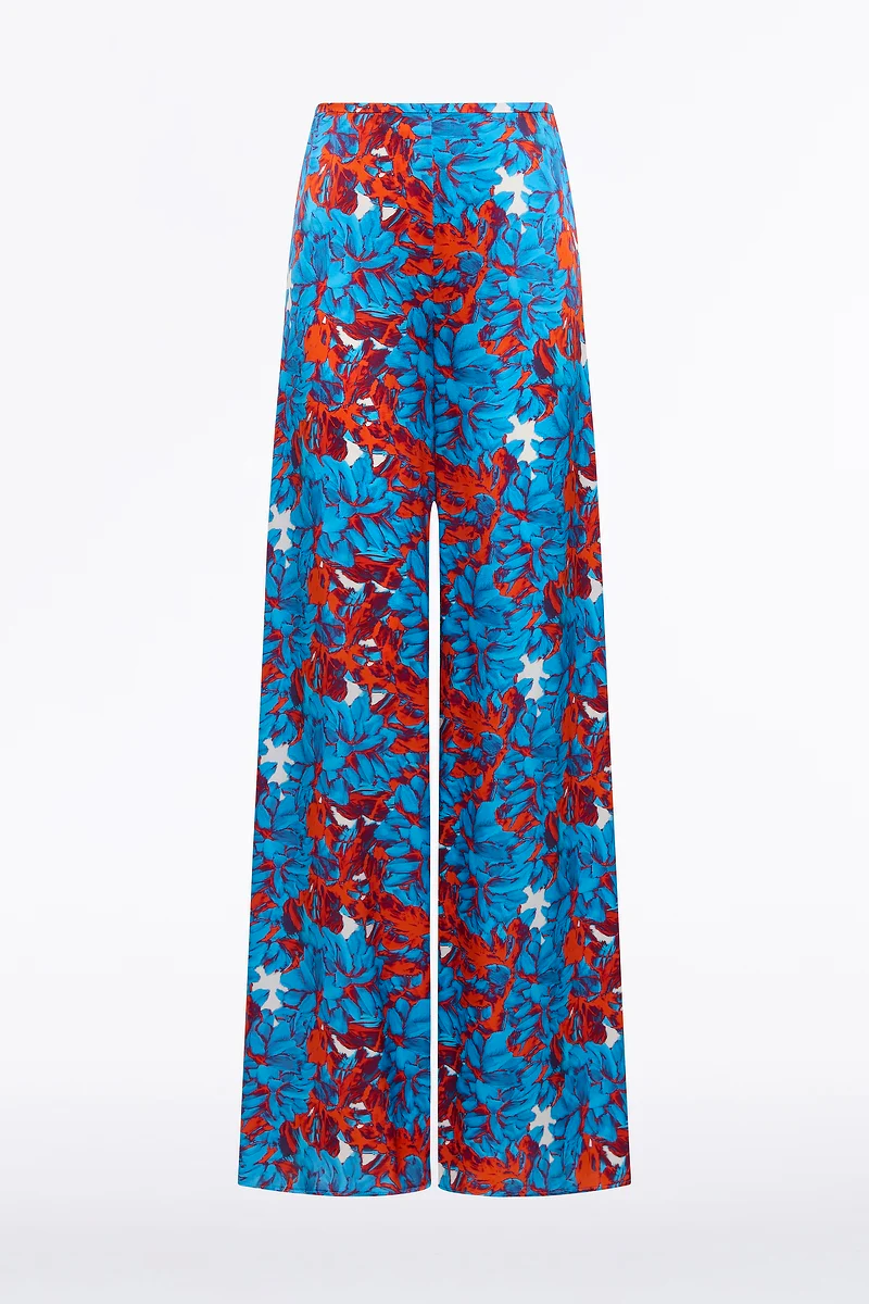 IMPASTO PRINT SILK PALAZZO PANT - Image 6