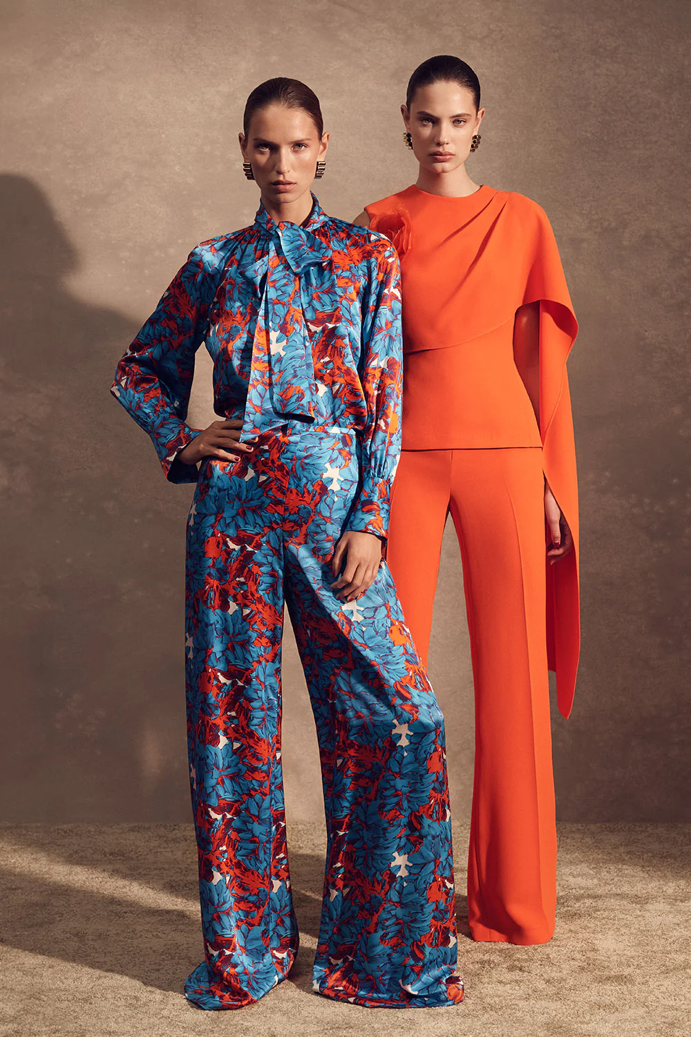 IMPASTO PRINT SILK TIE NECK BLOUSE - Image 5
