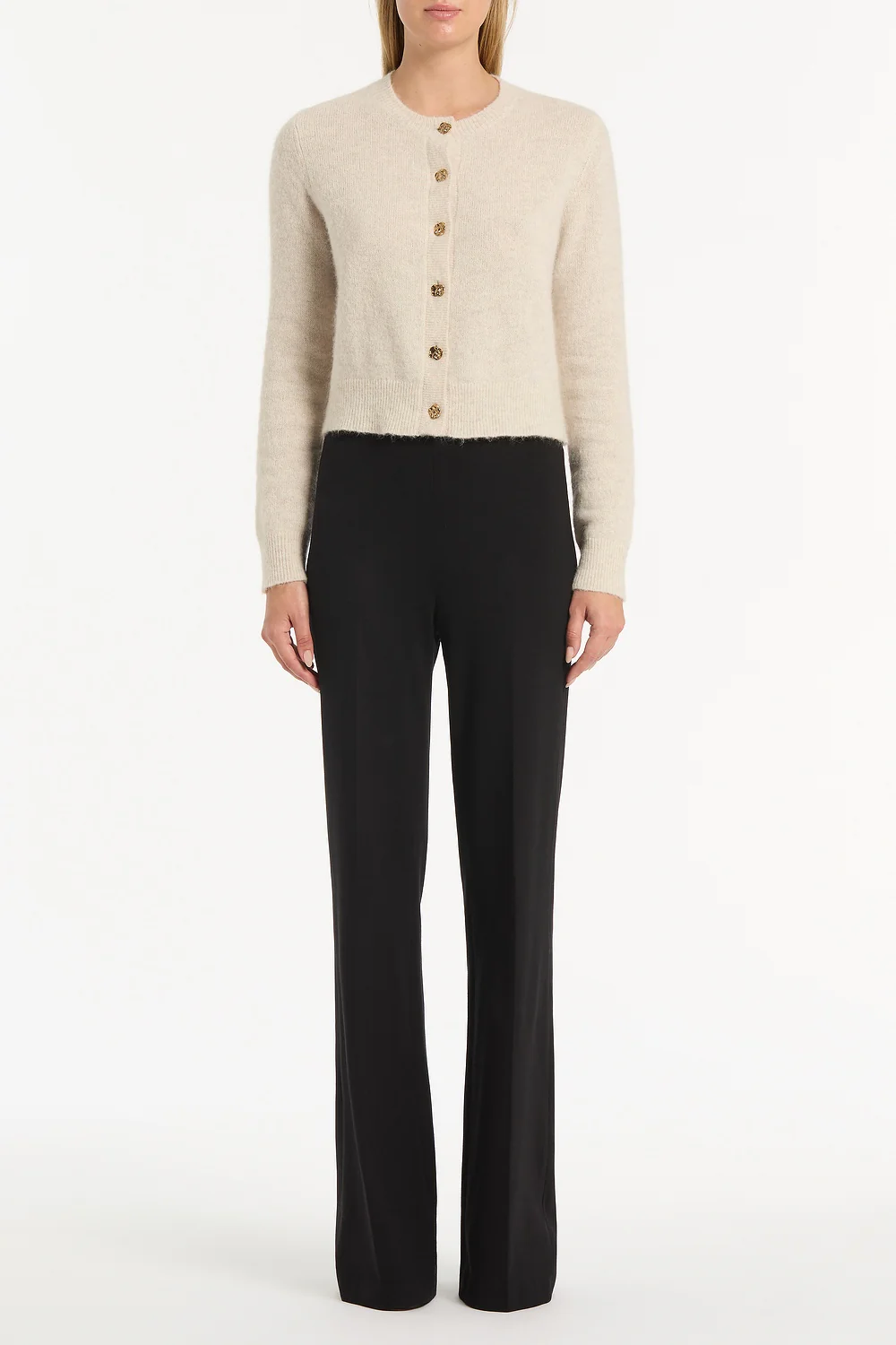 IVORY BRUSHED KNIT CARDIGAN