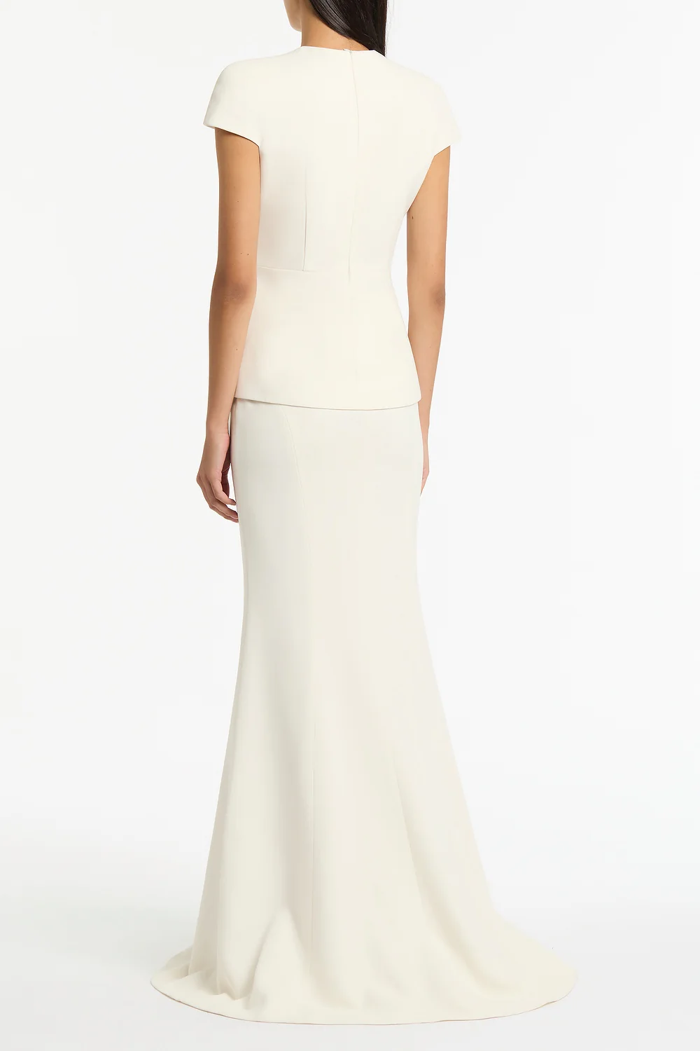 IVORY CREPE CAP SLEEVE TIE TOP - Image 3