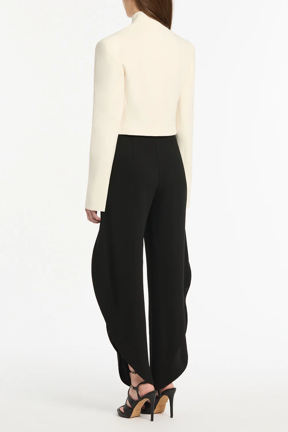 IVORY CREPE CROP JACKET - Image 3