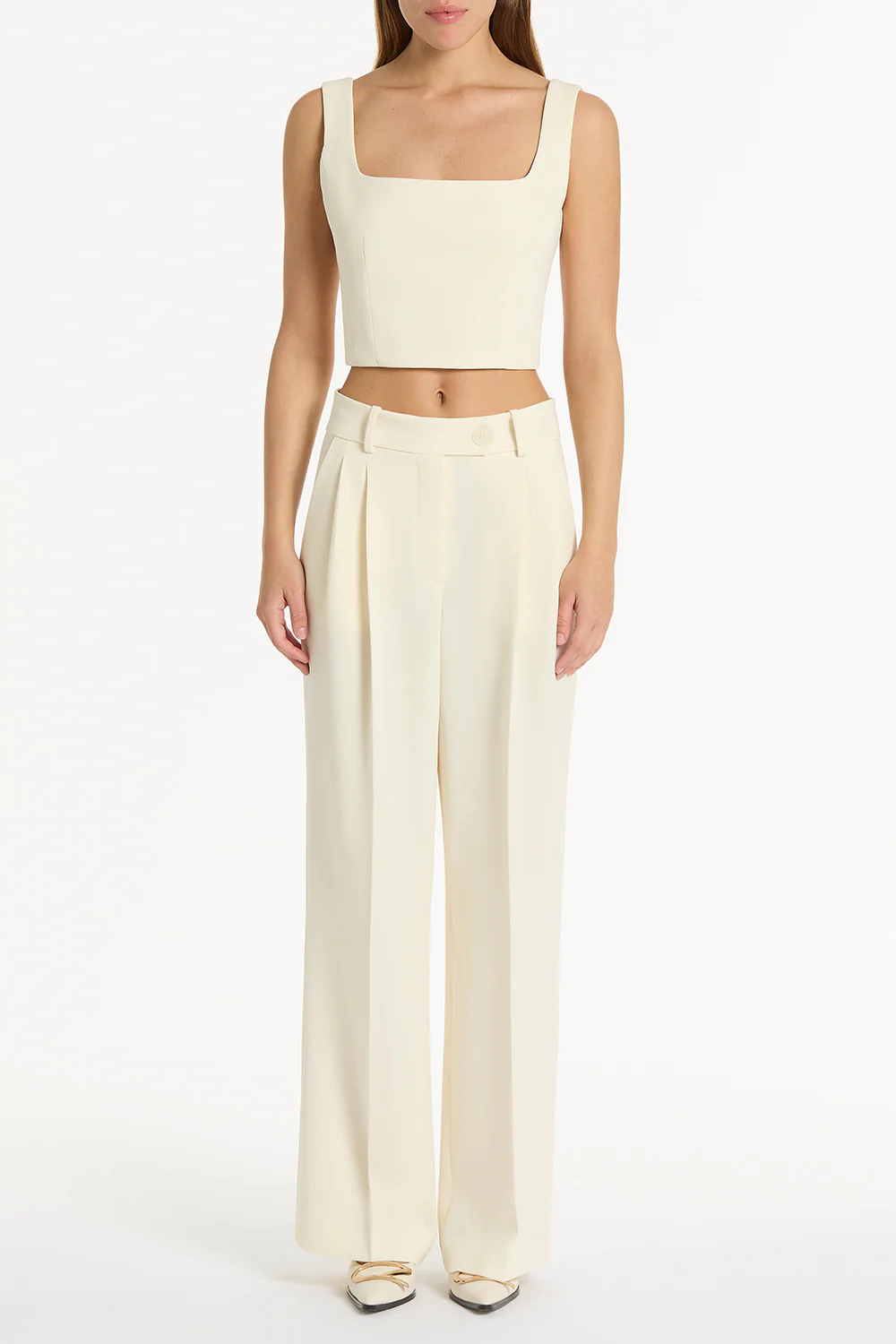 IVORY CREPE CROP TOP - Image 2