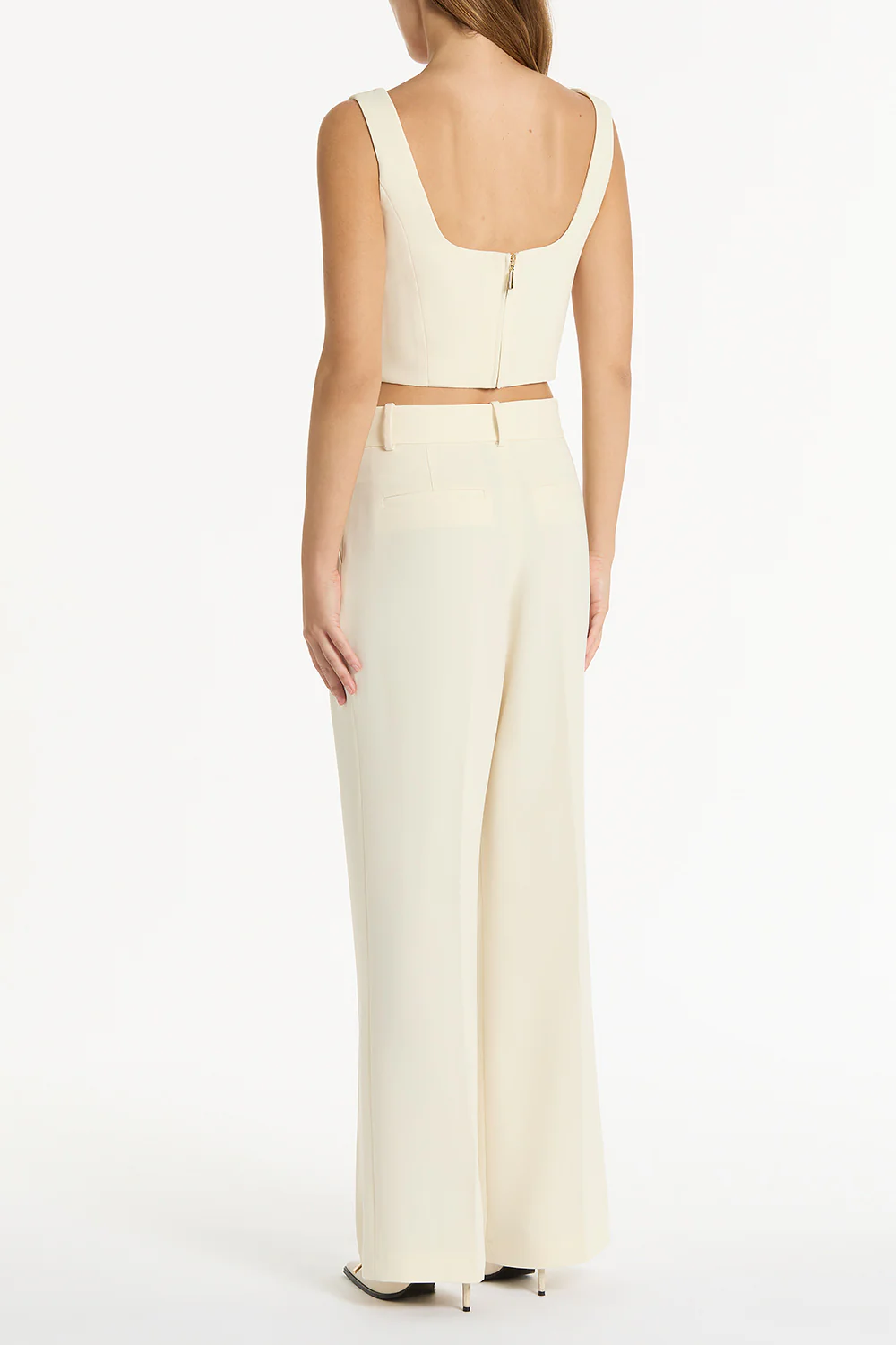 IVORY CREPE CROP TOP - Image 3