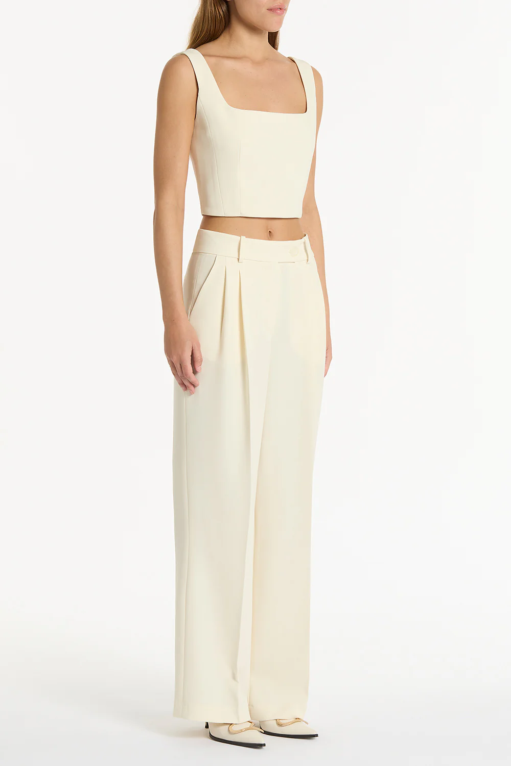 IVORY CREPE CROP TOP - Image 4