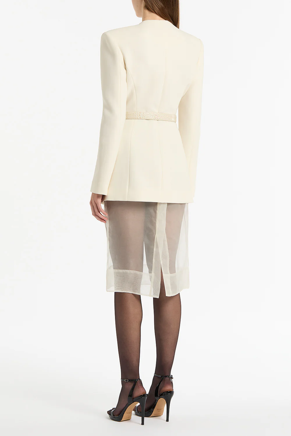 IVORY CREPE FLOUNCE BLAZER - Image 2