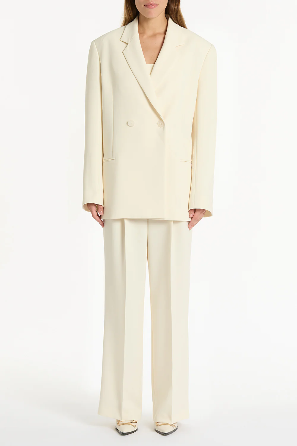 IVORY CREPE OVERSIZED JACKET - Image 2