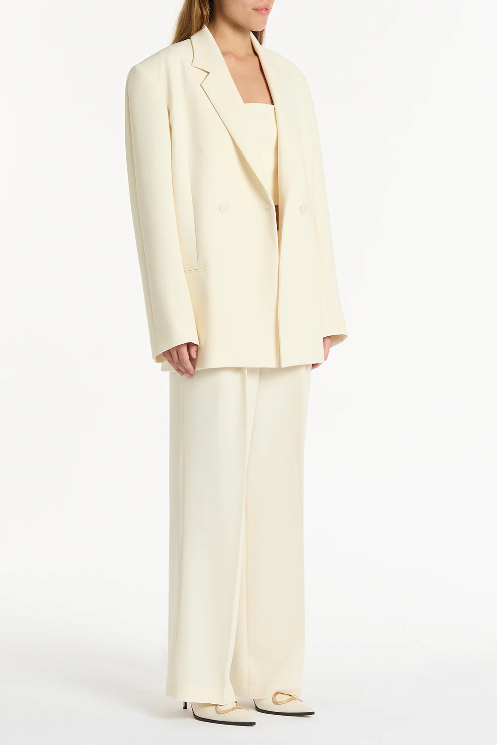 IVORY CREPE OVERSIZED JACKET - Image 4