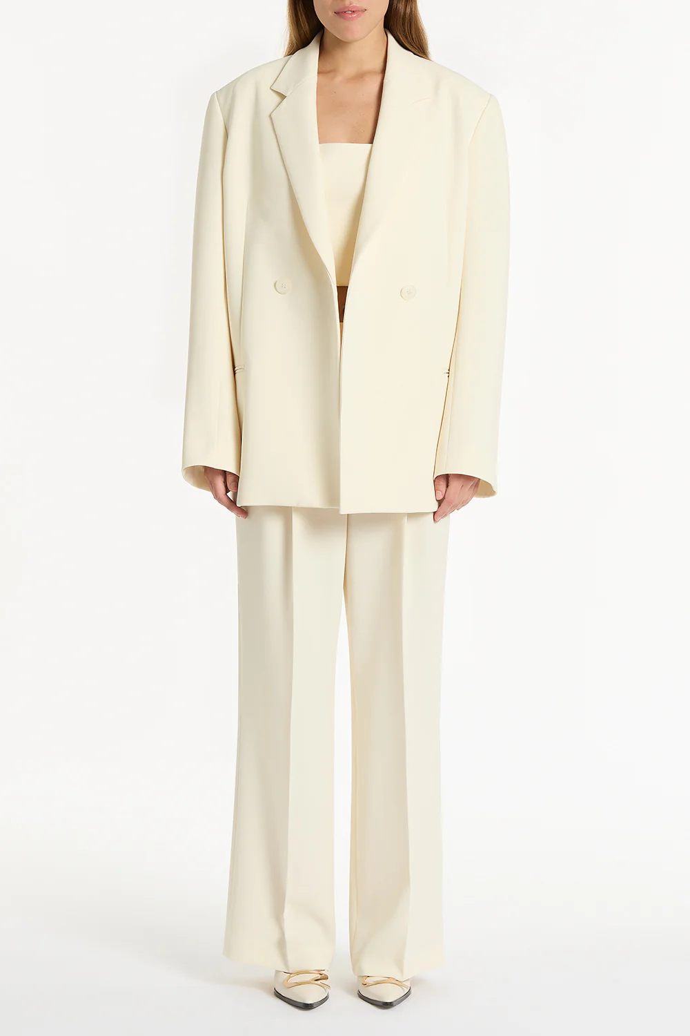 IVORY CREPE OVERSIZED JACKET - Image 5