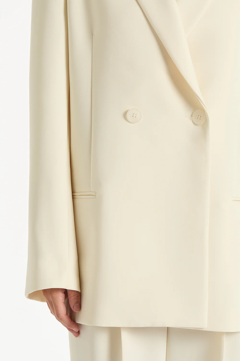 IVORY CREPE OVERSIZED JACKET - Image 6