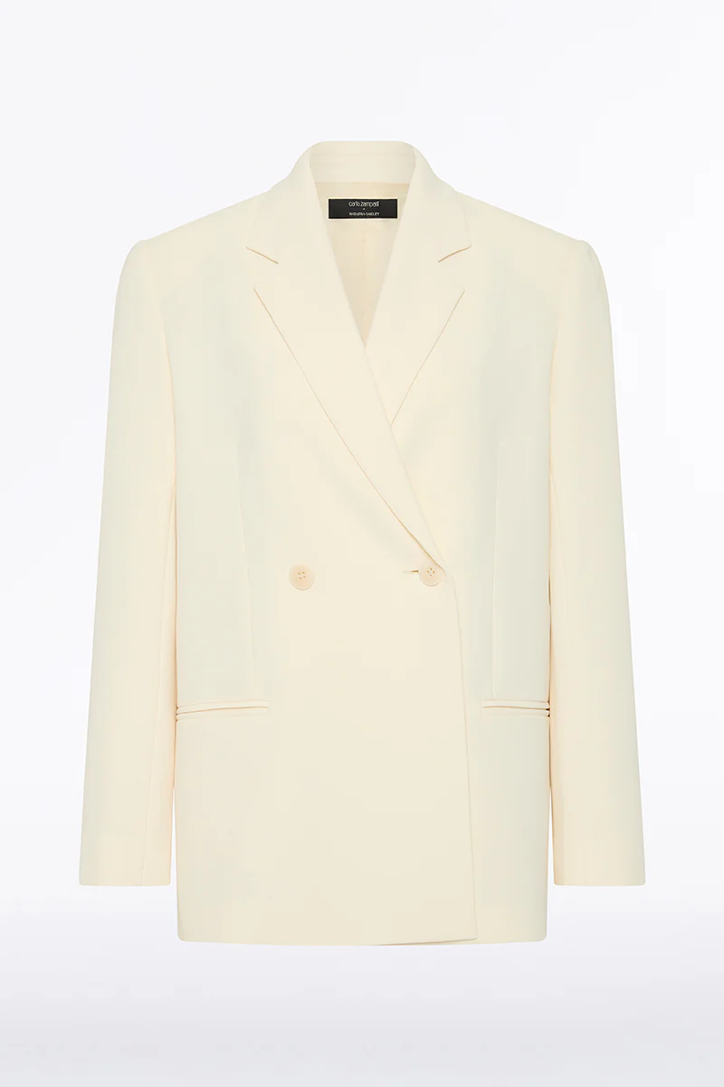 IVORY CREPE OVERSIZED JACKET - Image 9