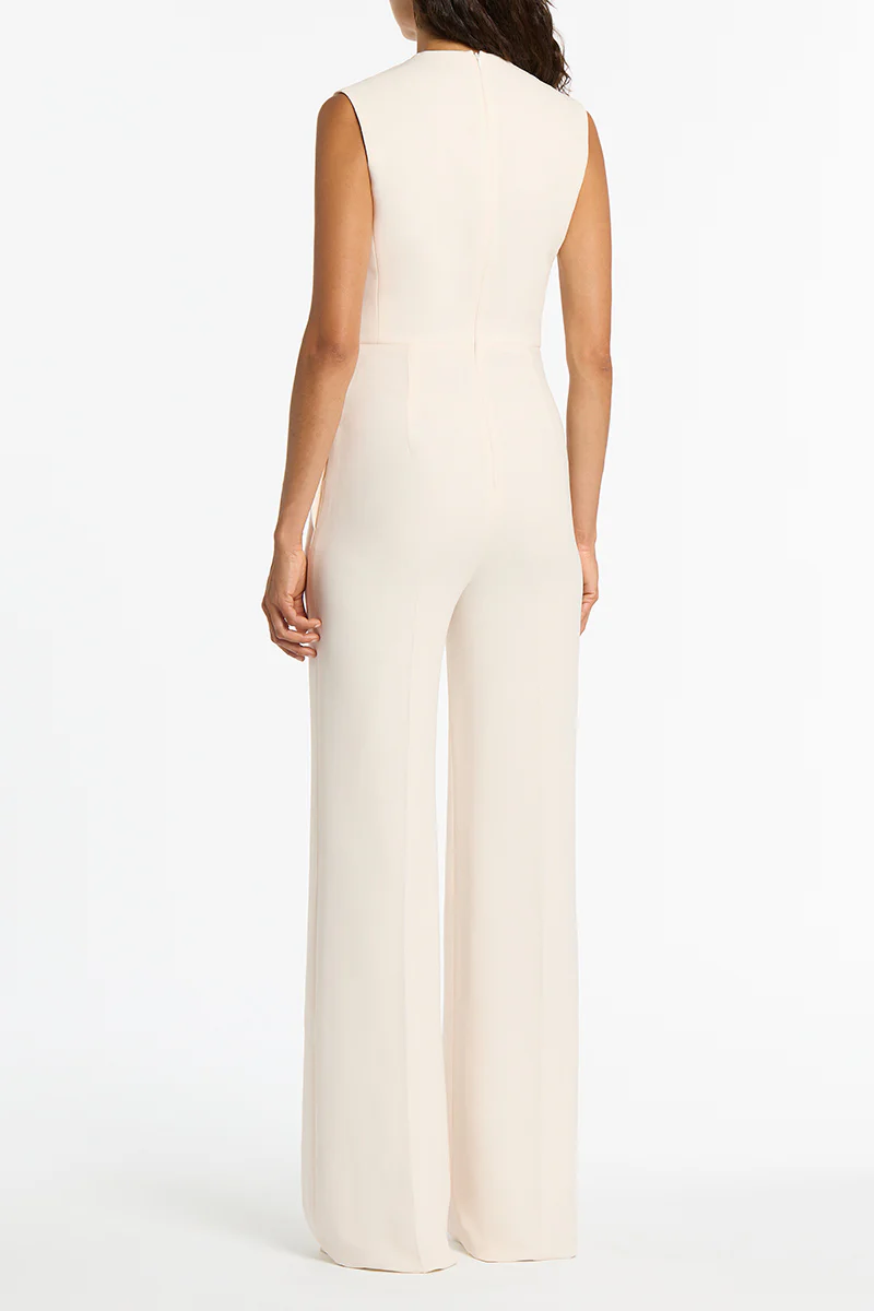 IVORY CREPE SCALLOPED JUMPSUIT - Image 4