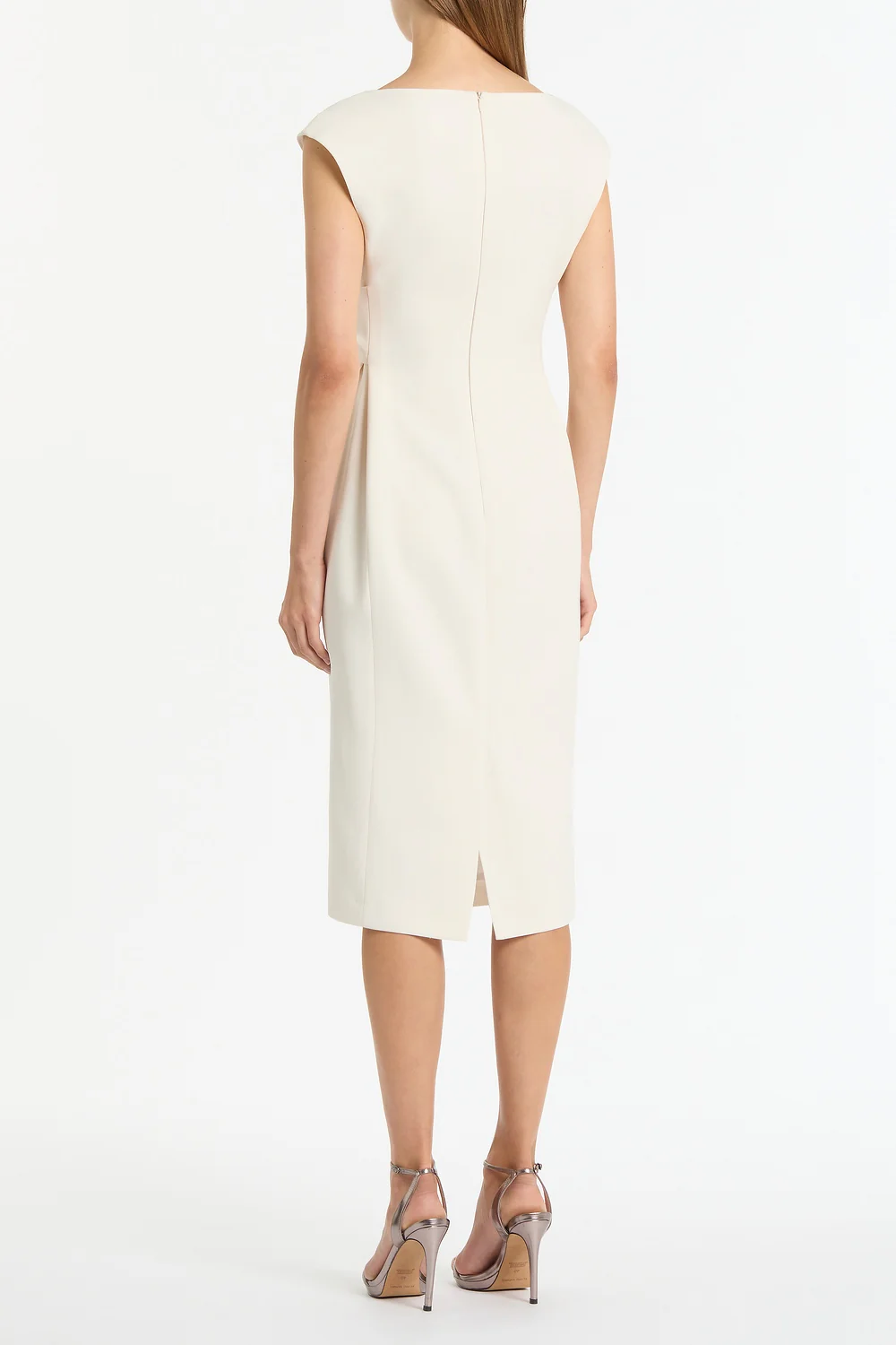 IVORY CREPE TIE FRONT DRESS - Image 2