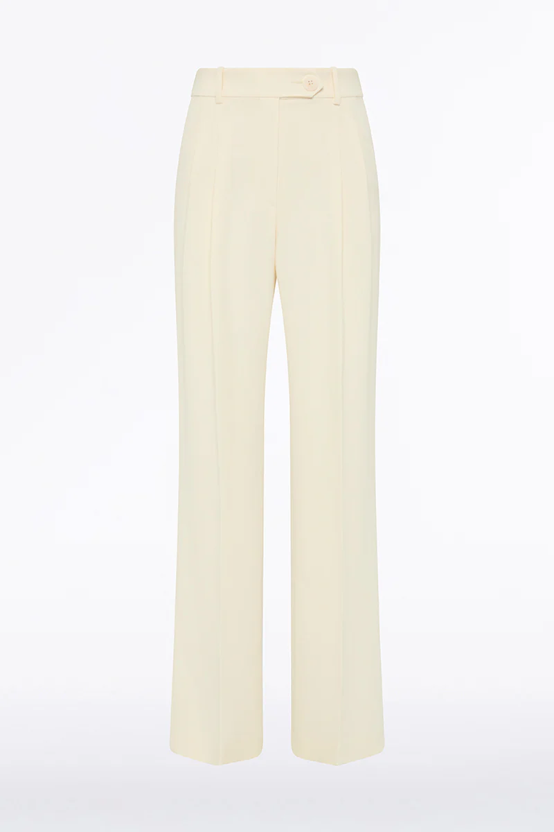 IVORY CREPE WIDE LEG PANT - Image 9
