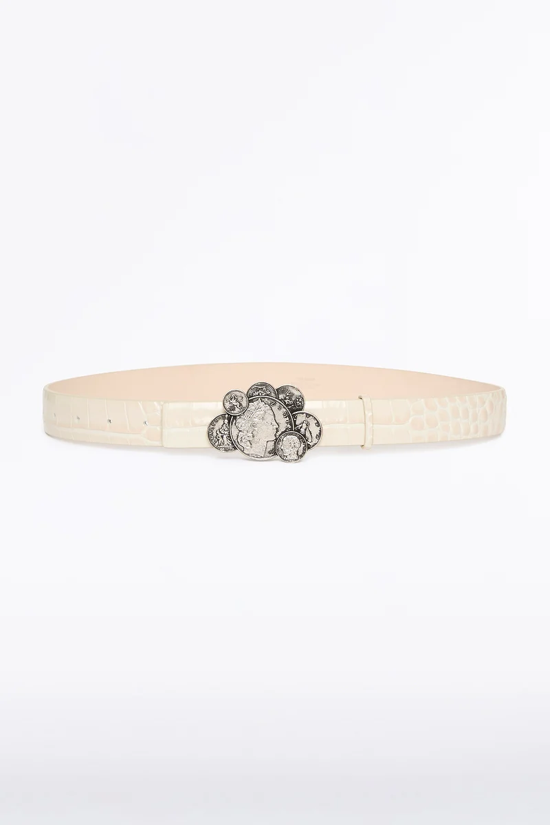 IVORY CROC CLUSTER COIN BELT - Image 2