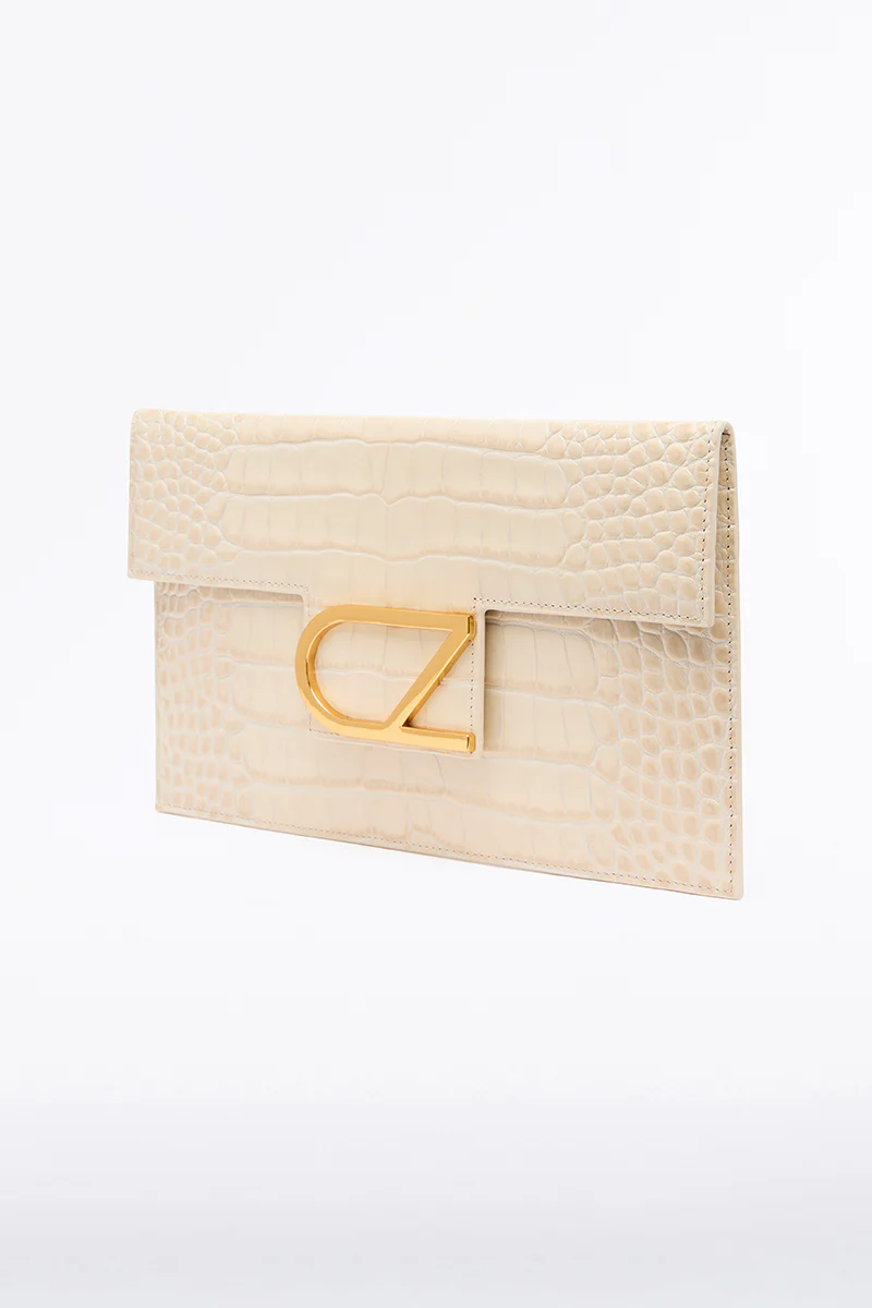 IVORY CZ LETTERA ENVELOPE CLUTCH - Image 2