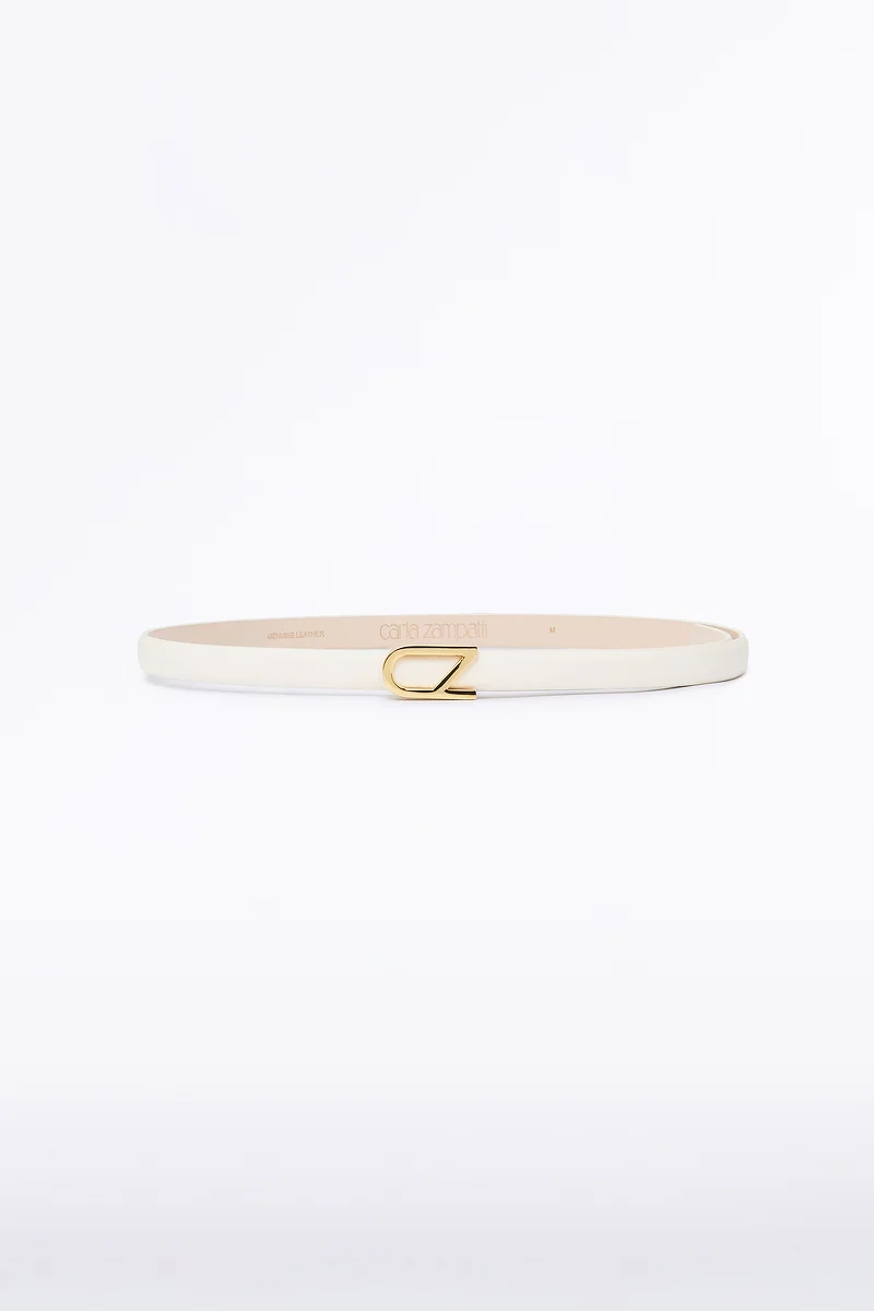 IVORY CZ THIN LOGO BELT