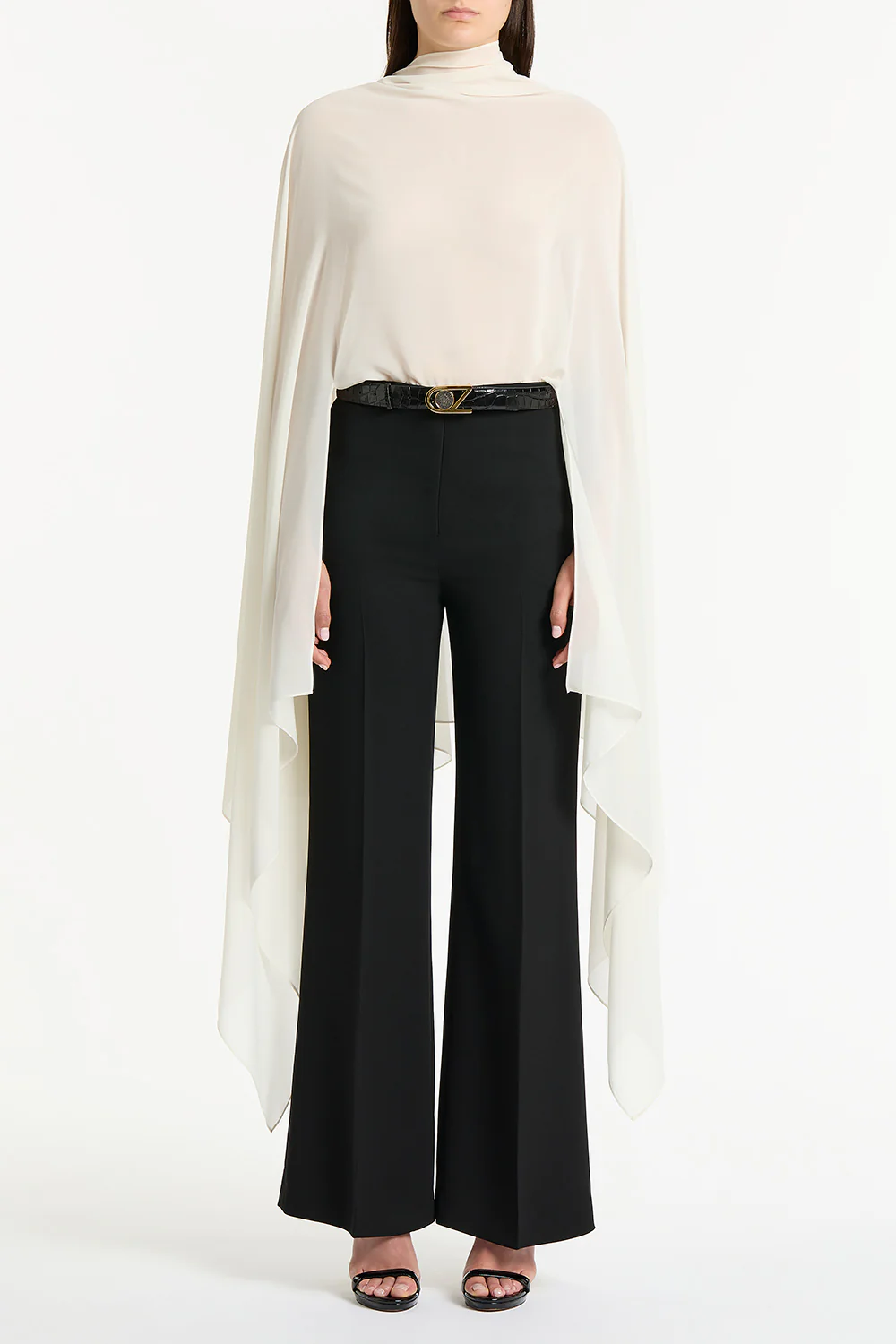 IVORY DRAPED GEORGETTE WRAP