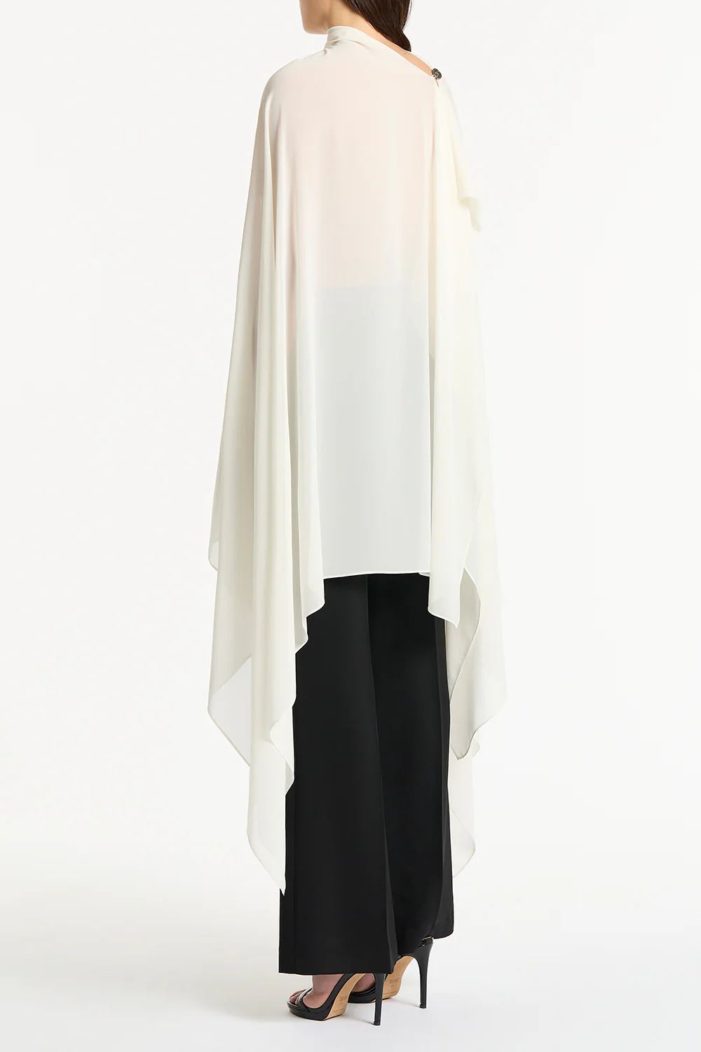 IVORY DRAPED GEORGETTE WRAP - Image 2