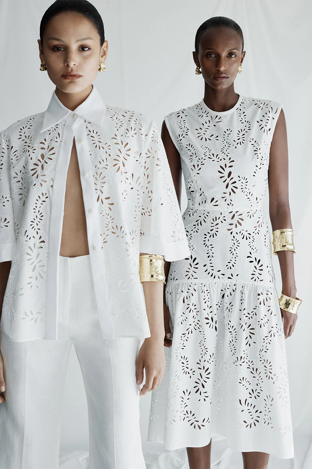IVORY LACE BRODERIE FLUTED SLEEVE TIE TOP - Image 5