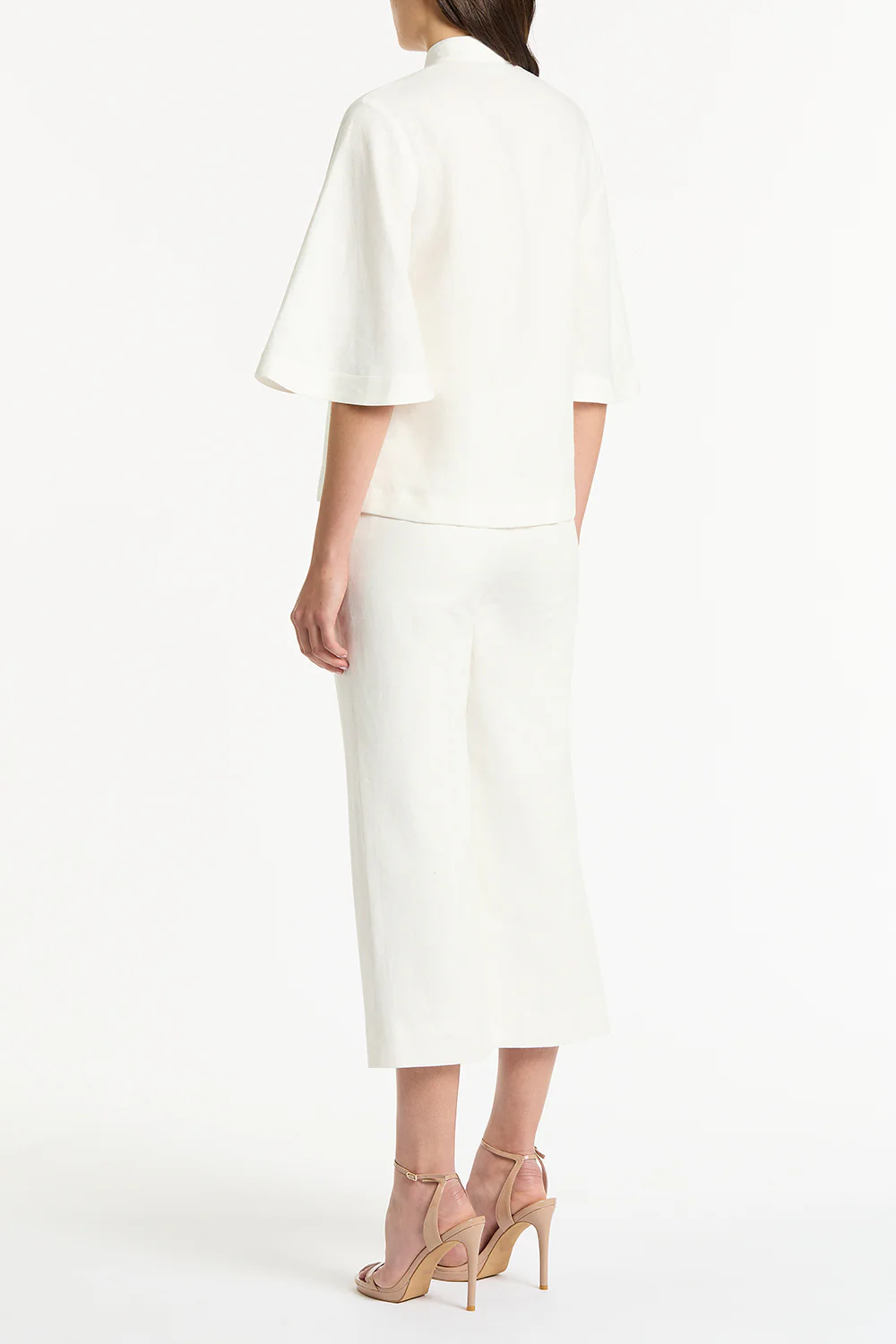 IVORY LINEN BOX SLEEVE SHIRT - Image 2