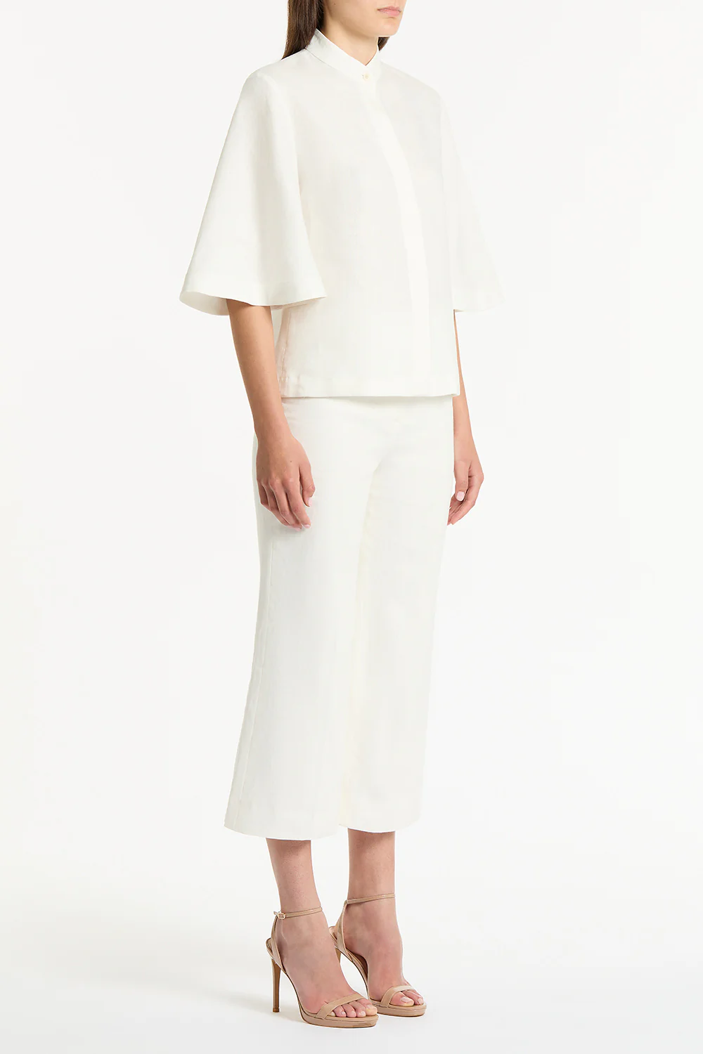 IVORY LINEN BOX SLEEVE SHIRT - Image 3