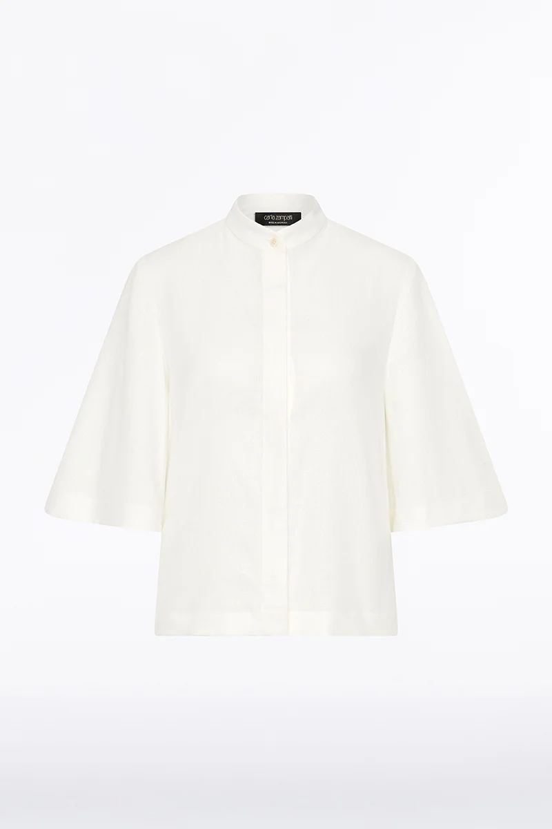 IVORY LINEN BOX SLEEVE SHIRT - Image 5