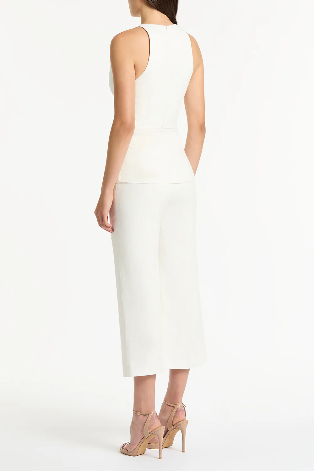 IVORY LINEN V-NECK WRAP TOP - Image 2