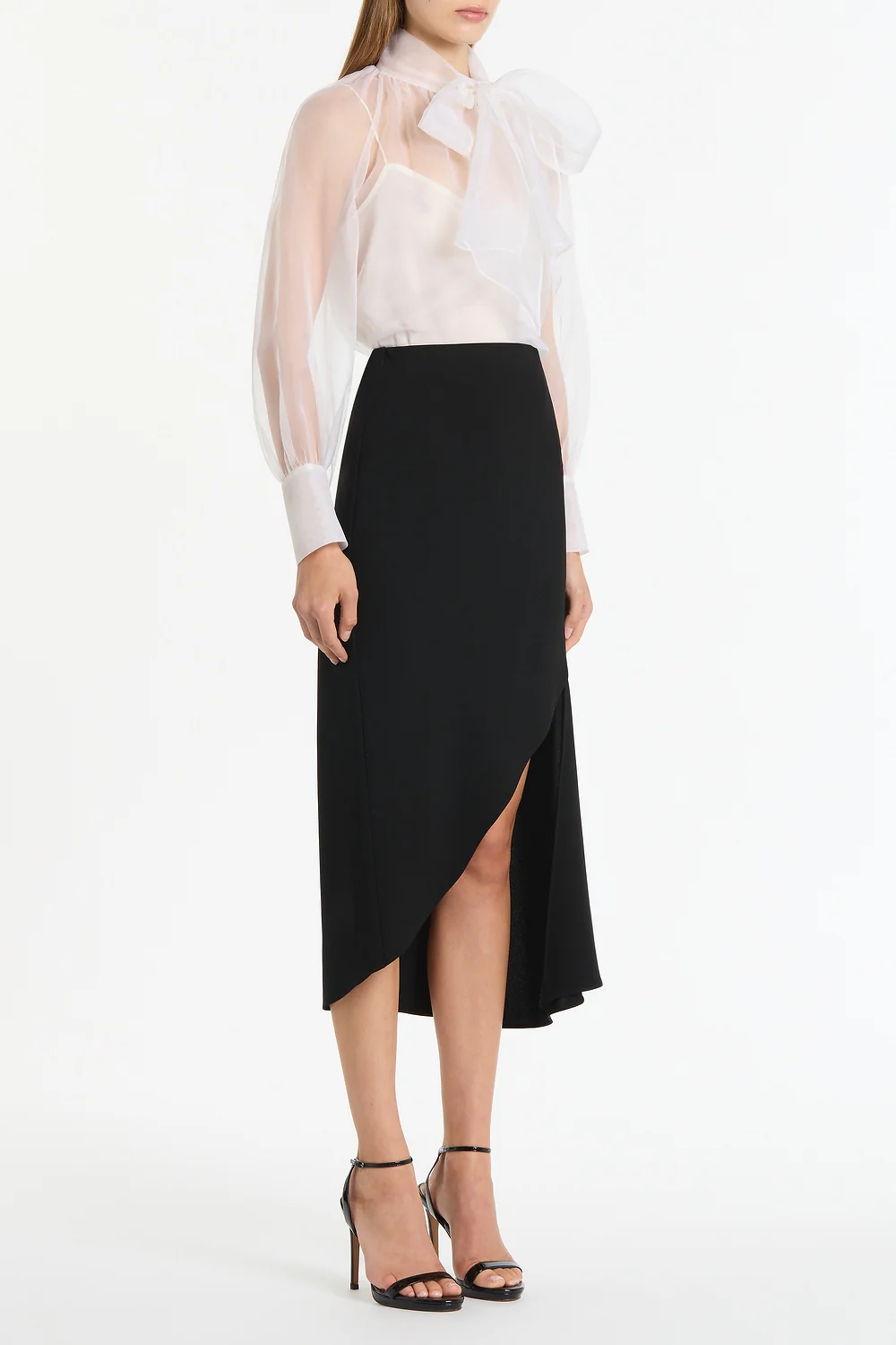 IVORY ORGANZA TIE BLOUSE - Image 3