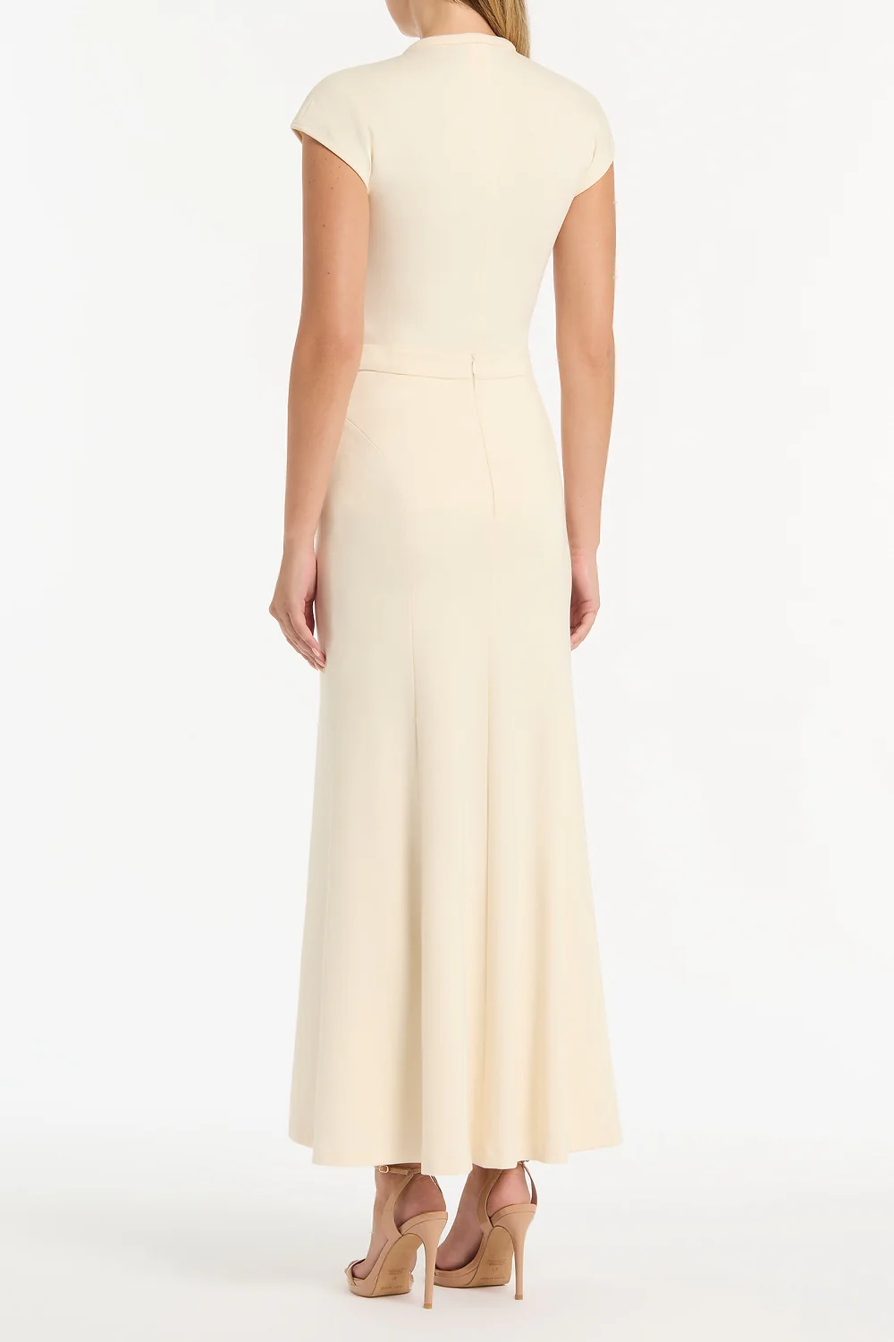 IVORY PONTE FLUTED PANEL SKIRT - Image 2