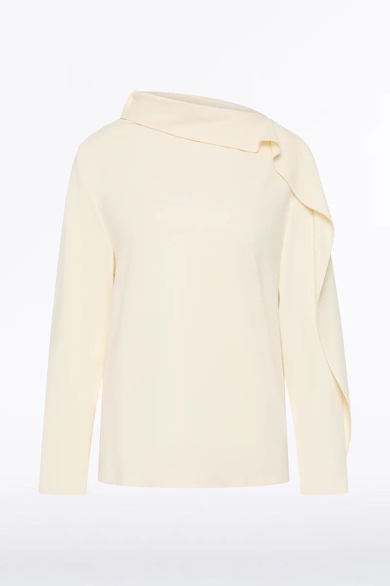 IVORY PONTE SHOULDER DETAIL TOP - Image 4