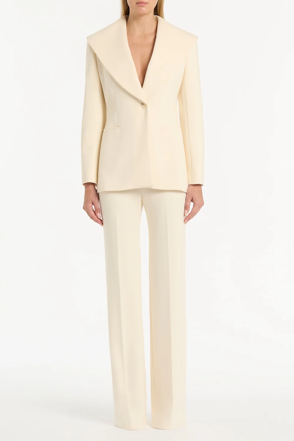 IVORY PONTE WIDE LEG PANT