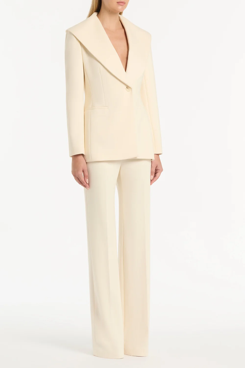 IVORY PONTE WIDE LEG PANT - Image 3