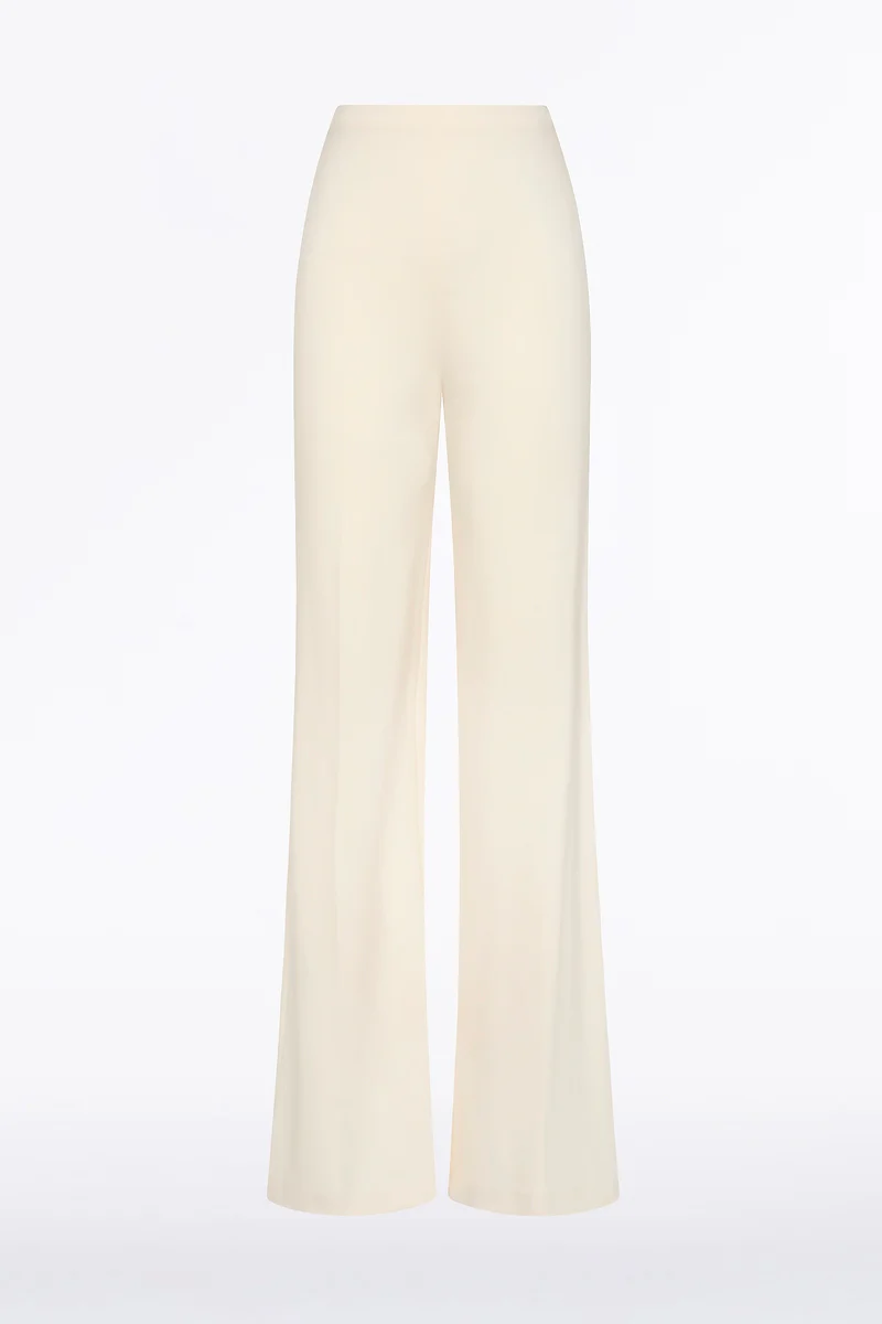IVORY PONTE WIDE LEG PANT - Image 4