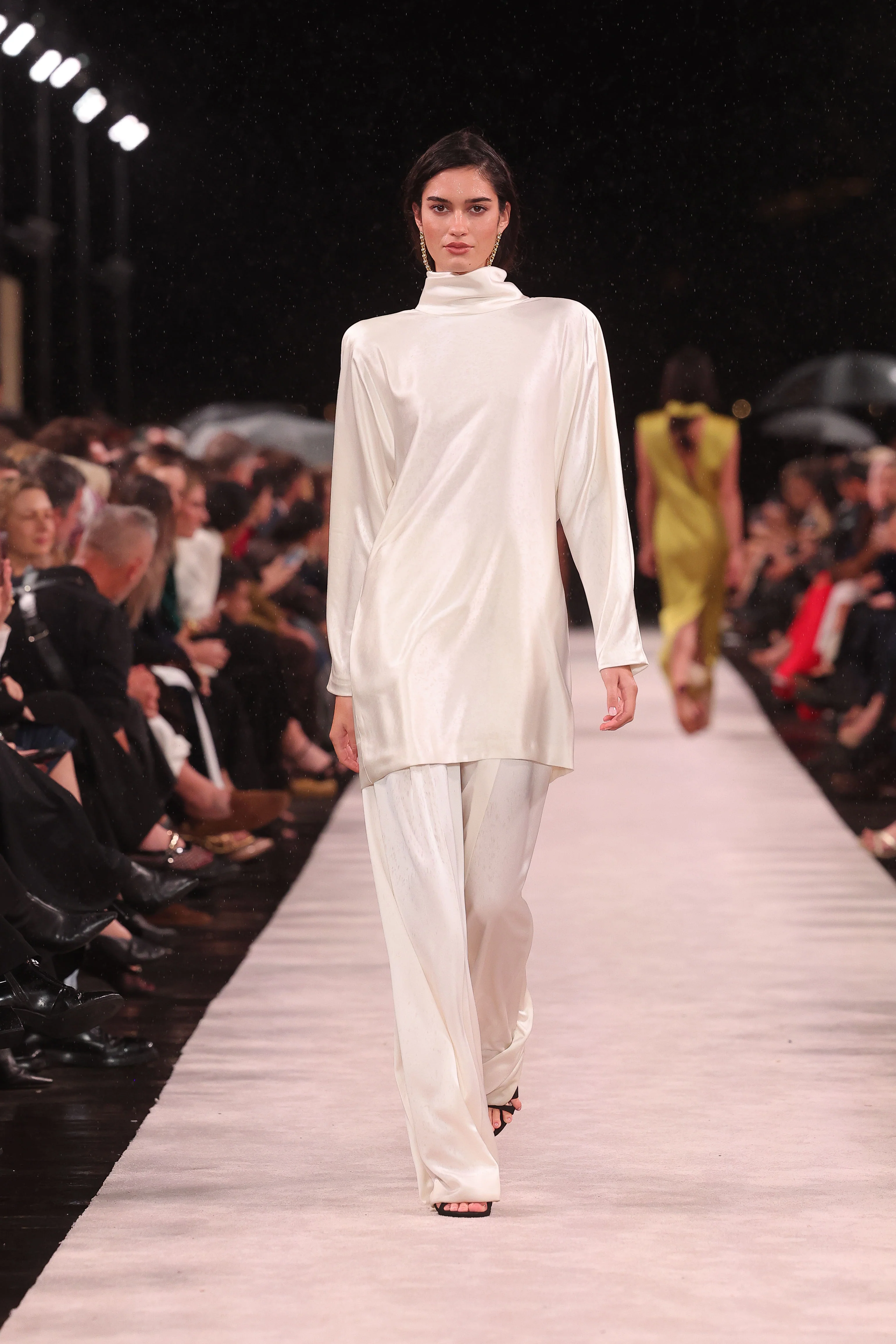 IVORY SATIN ACETATE DEEP PLEAT PANT - Image 2