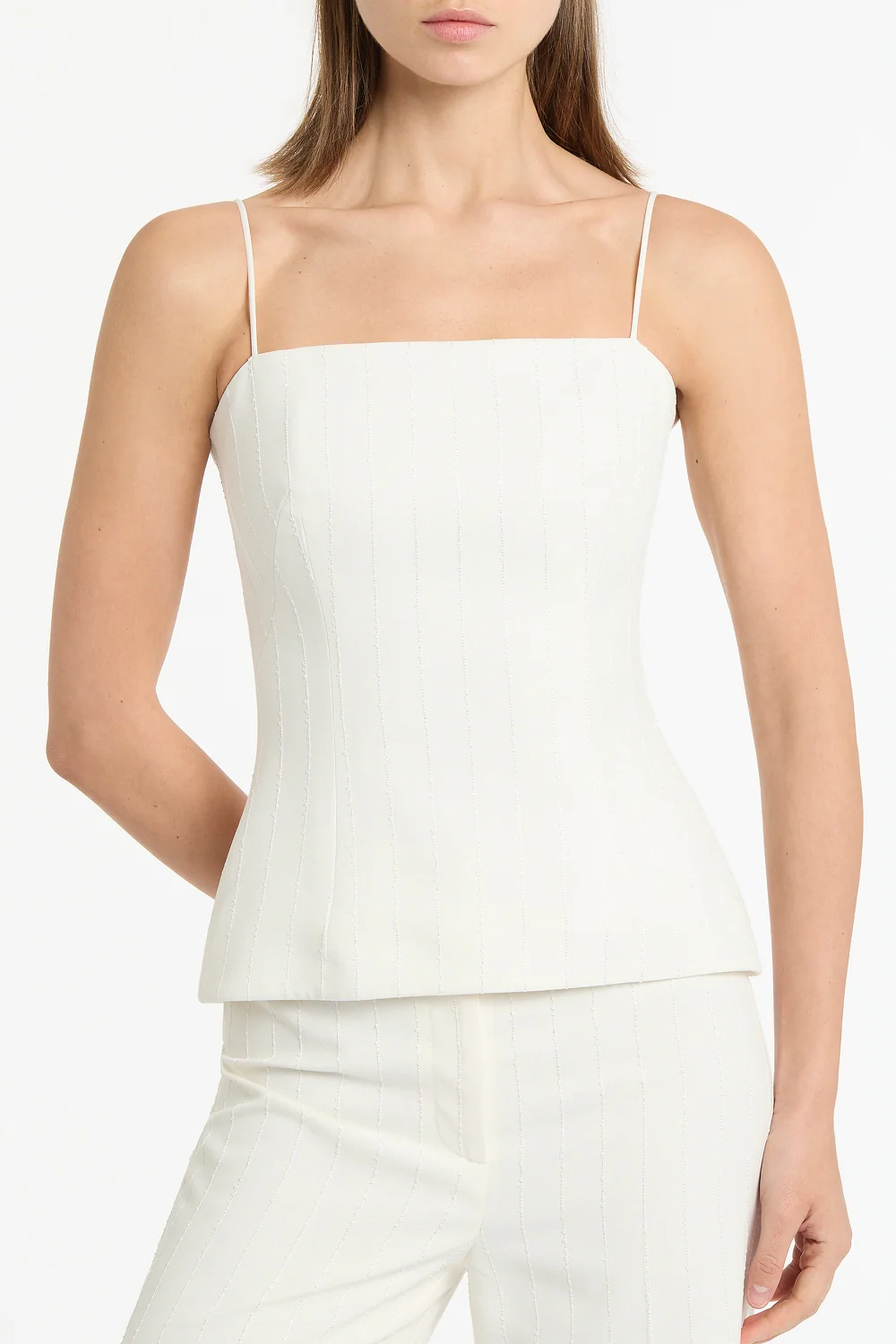 IVORY STARLIGHT TWILL BUSTIER TOP - Image 4