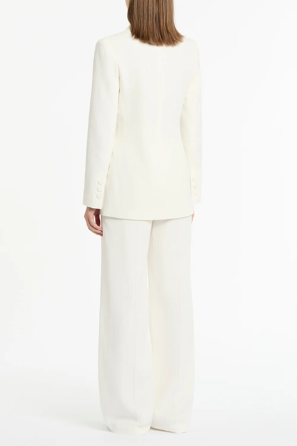 IVORY STARLIGHT TWILL DOUBLE BREASTED BLAZER - Image 3