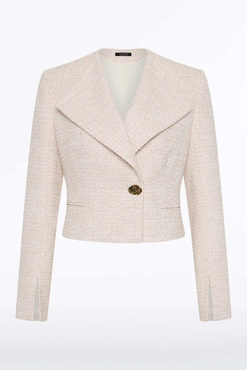 IVORY TWEED CROPPED JACKET - Image 6