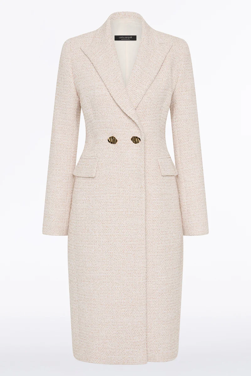 IVORY TWEED DOUBLE-BREASTED COAT - Image 6