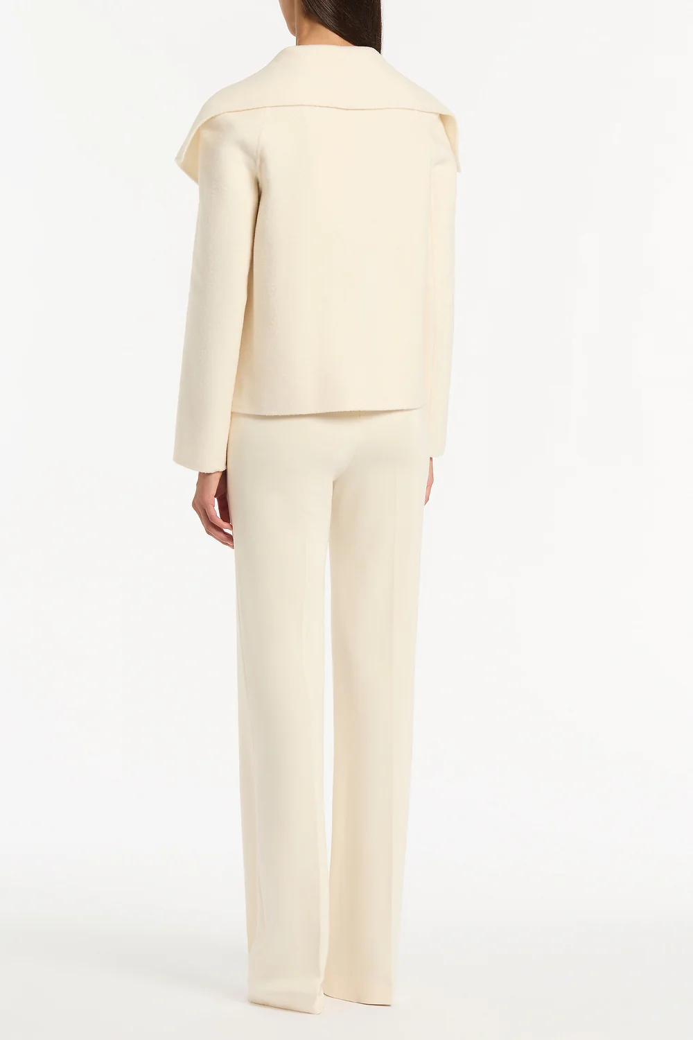 IVORY WOOL DRAPE FRONT JACKET - Image 2